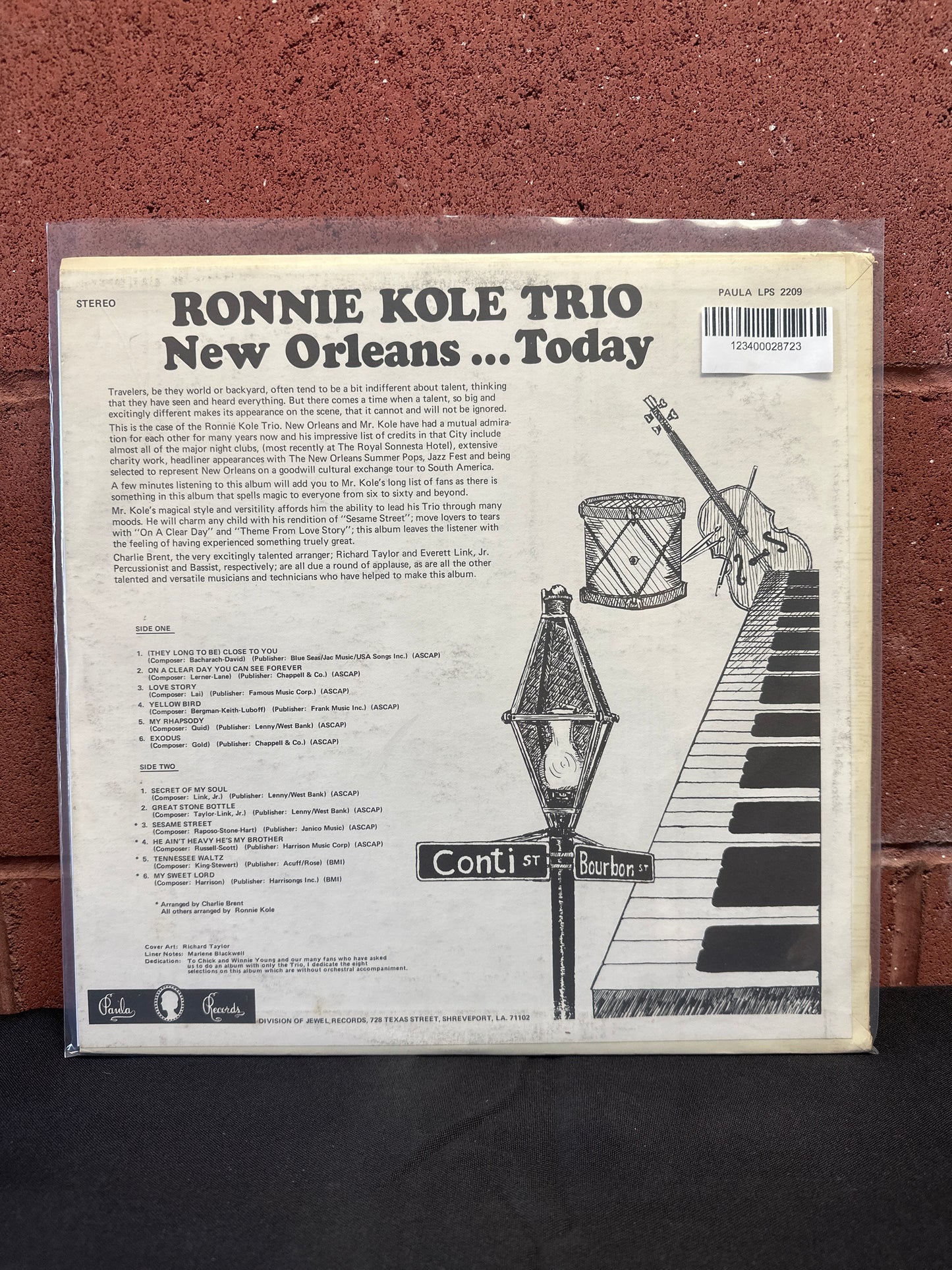 Used Vinyl:  Ronnie Kole Trio ”New Orleans... Today” LP