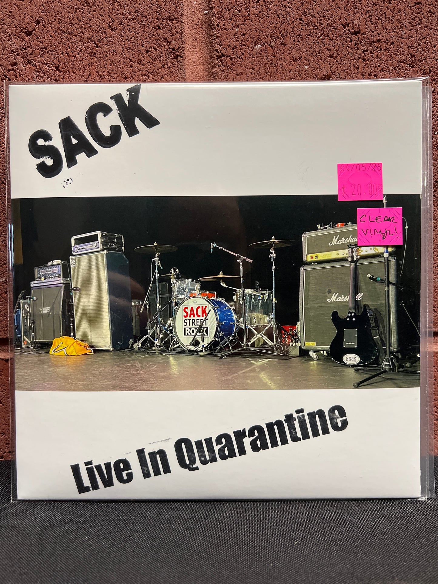 Used Vinyl: Sack "Live In Quarantine" 7" (Clear)