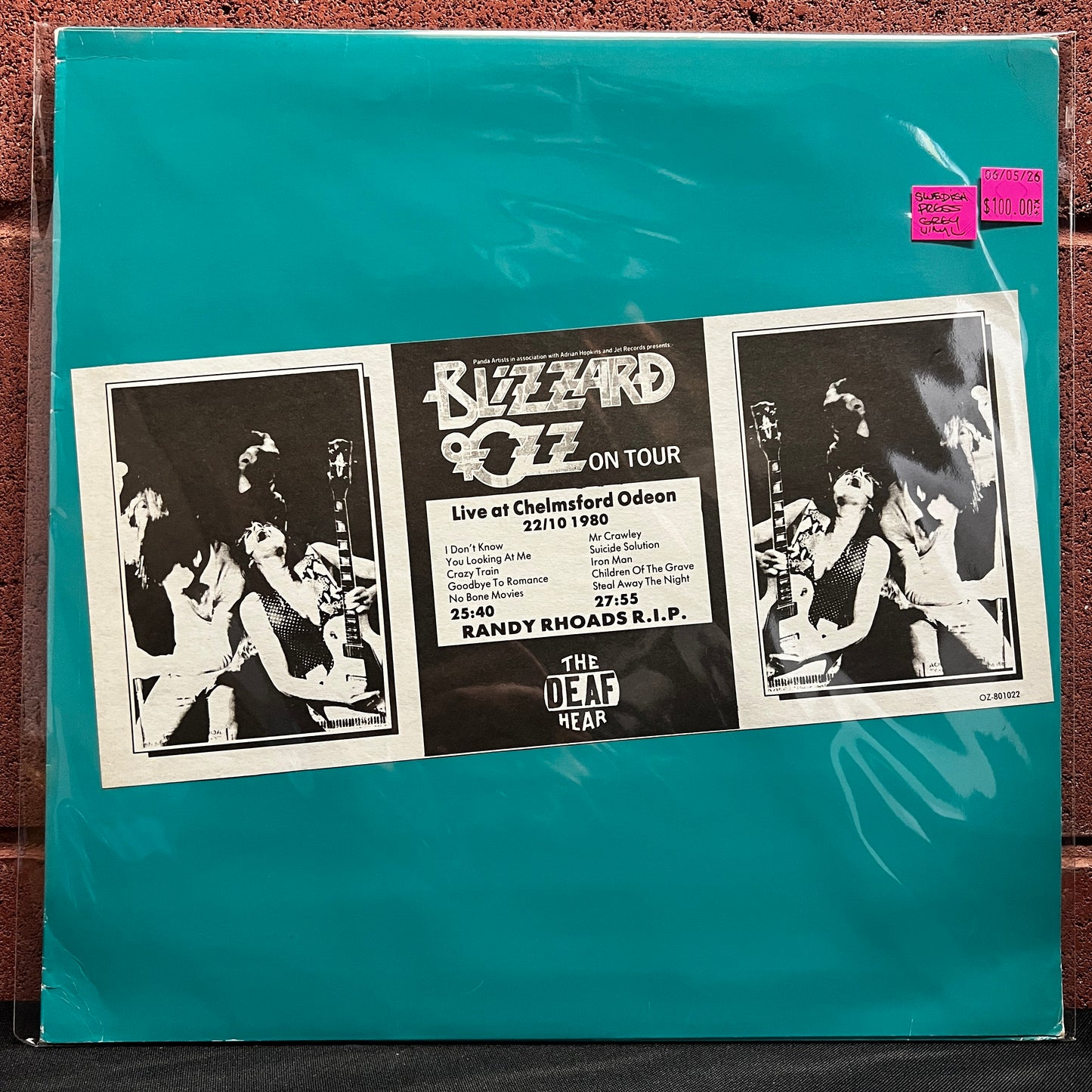 Used Vinyl: Ozzy Osbourne "Blizzard Of Ozz On Tour" LP (Grey Vinyl 80's Swedish Issue)