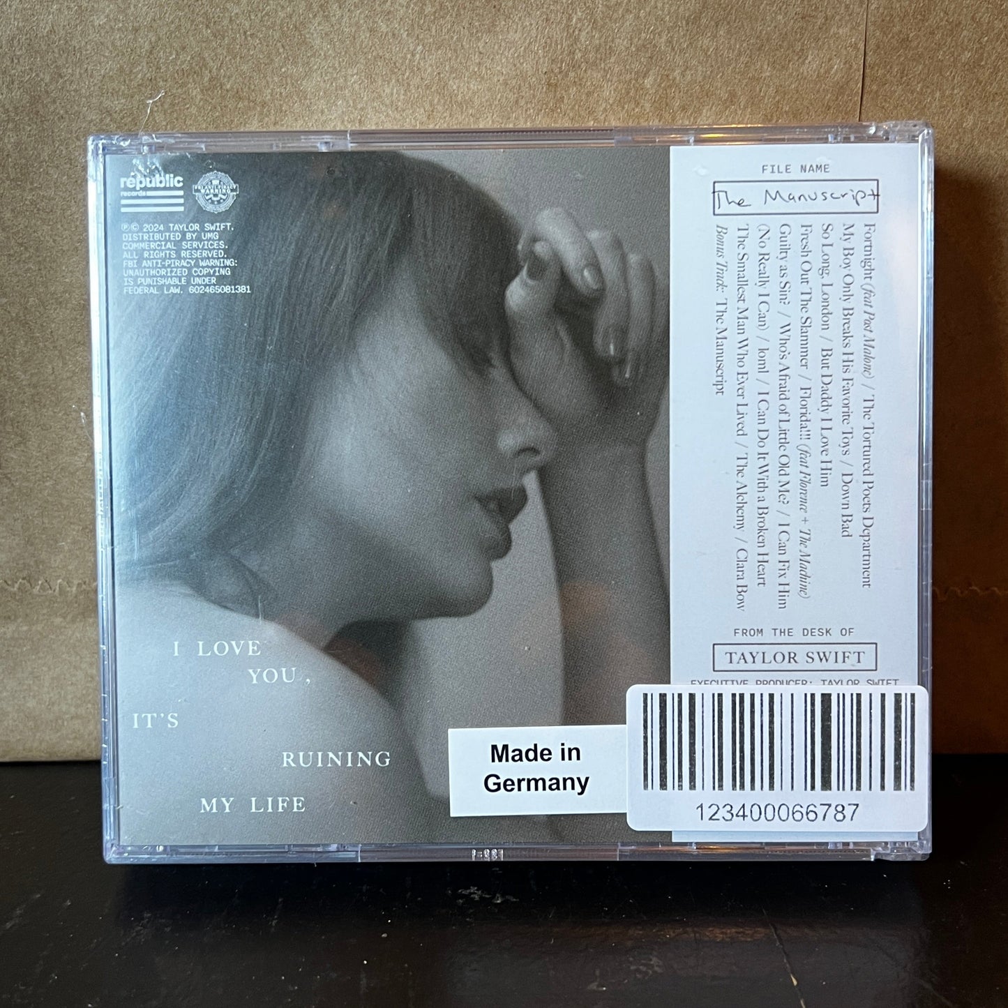 Used CD: Taylor Swift "The Tortured Poets Department (The Manuscript)" CD (2024 Euro Press - Sealed)