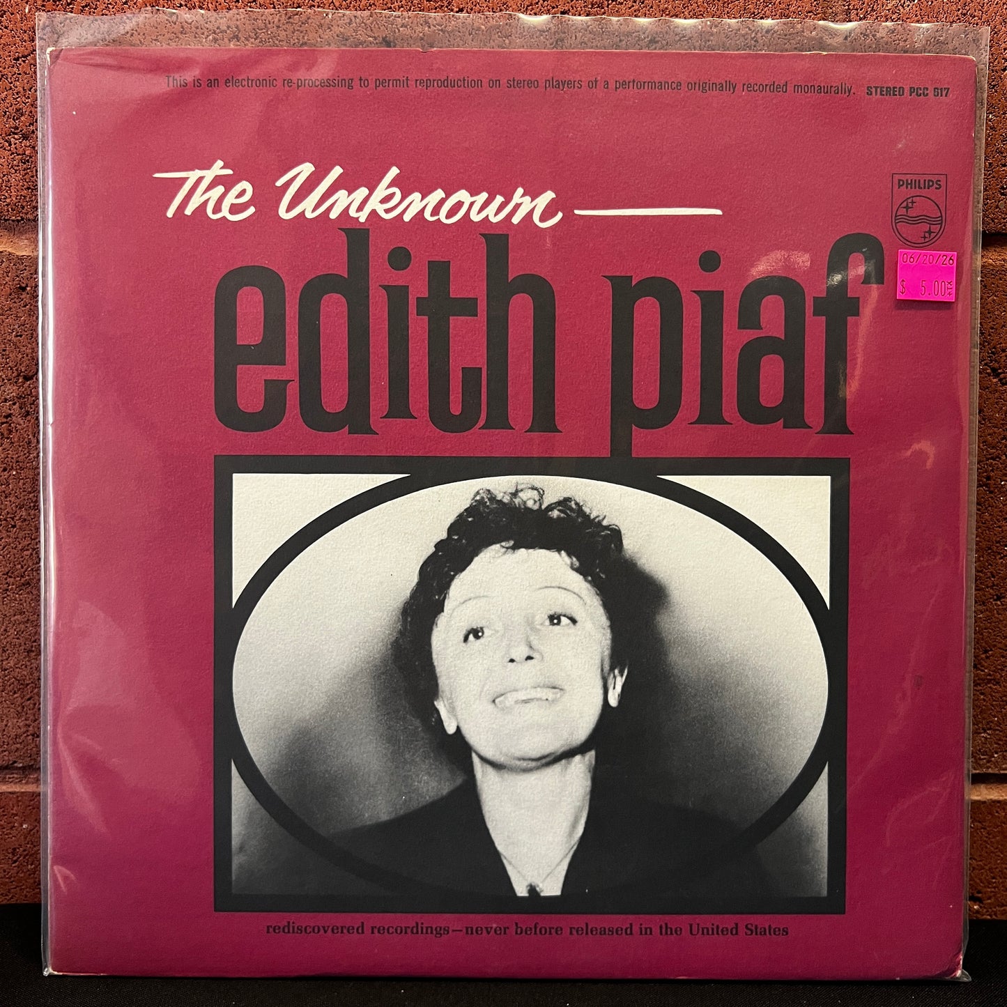 Used Vinyl: Edith Piaf "The Unknown Edith Piaf" LP