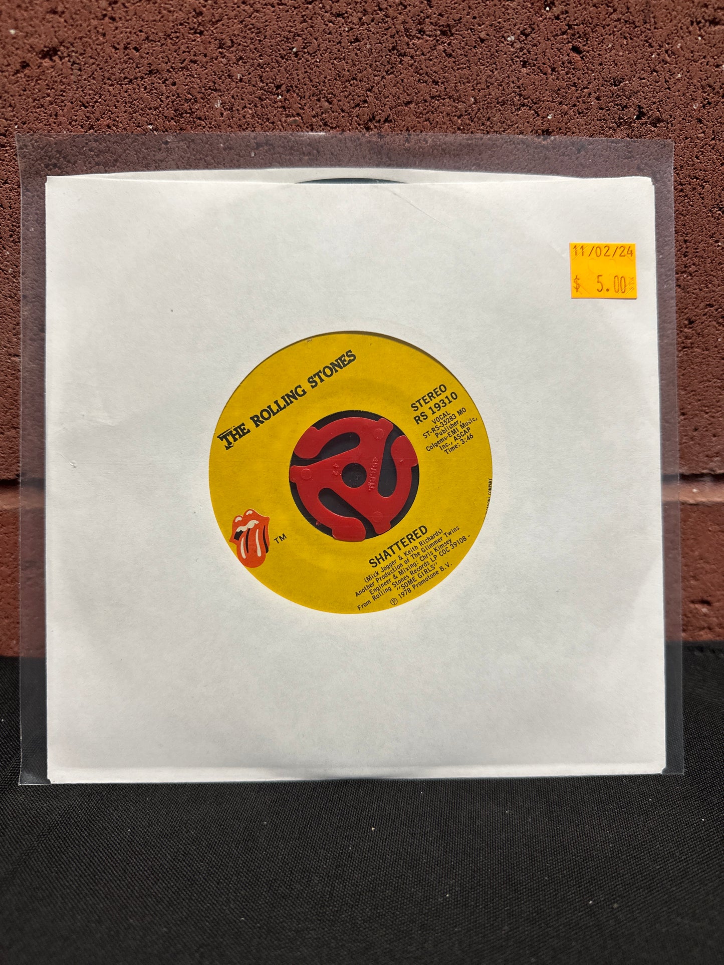 Used Vinyl:  The Rolling Stones ”Shattered” 7"