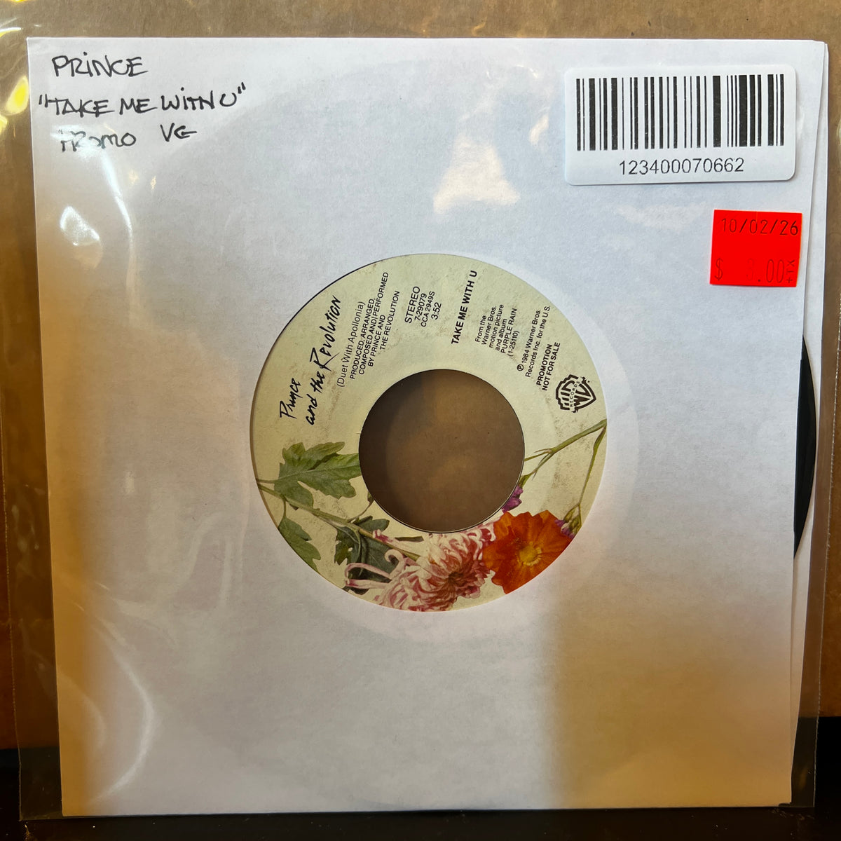 Used Vinyl: Prince And The Revolution ‎"Take Me With U" 7" (1985 Promo)