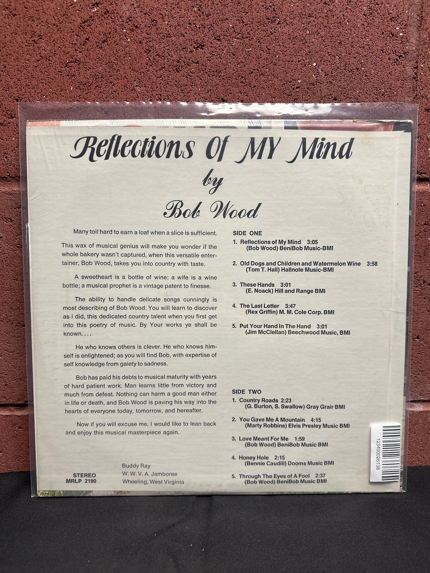 Used Vinyl:  Bob Wood ”Reflections Of My Mind” LP