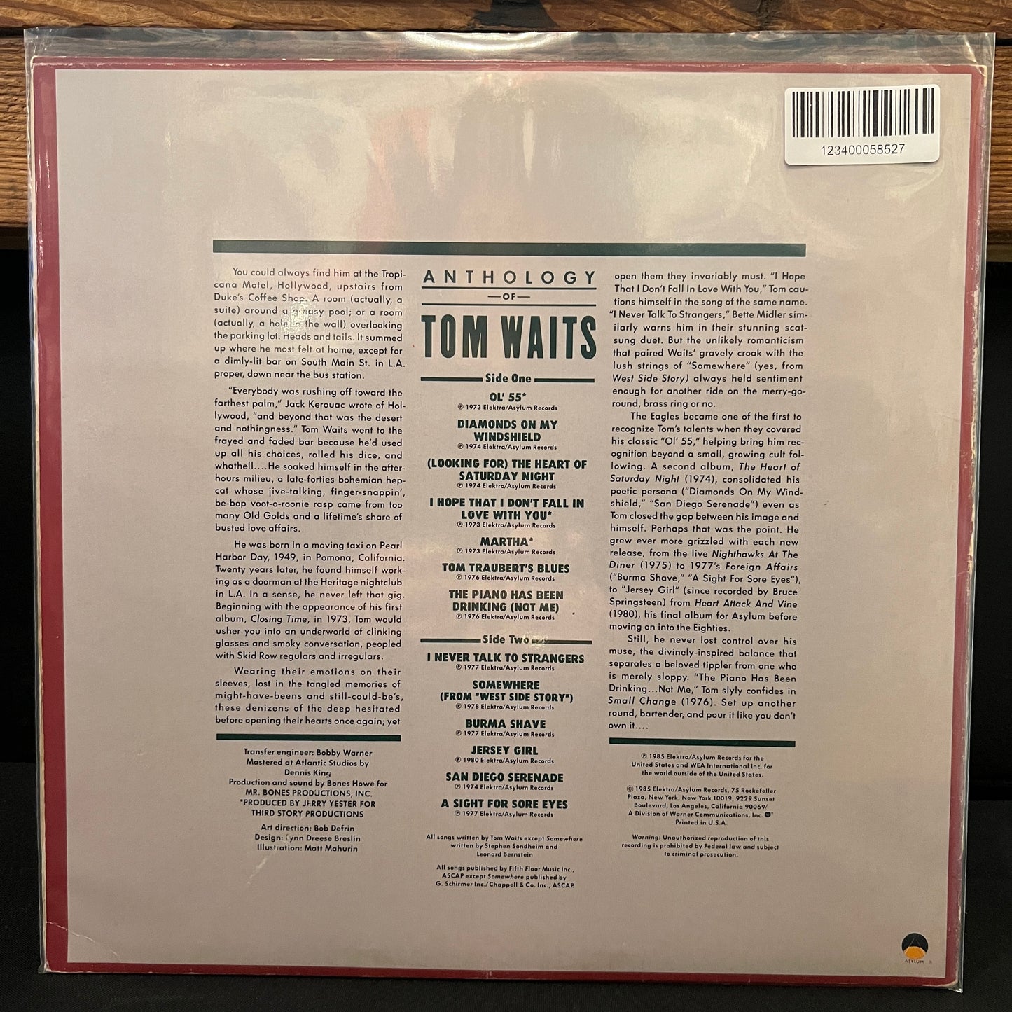 Used Vinyl: Tom Waits "Anthology of Tom Waits" LP (1985 US Pressing)