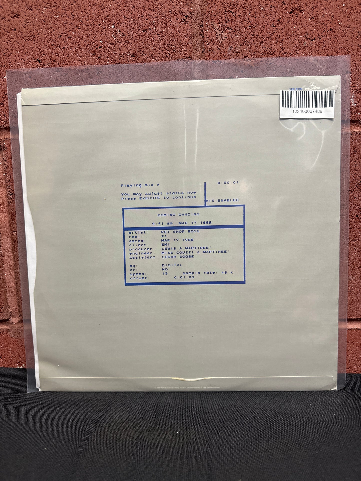 Used Vinyl:  Pet Shop Boys ”Domino Dancing” 12"