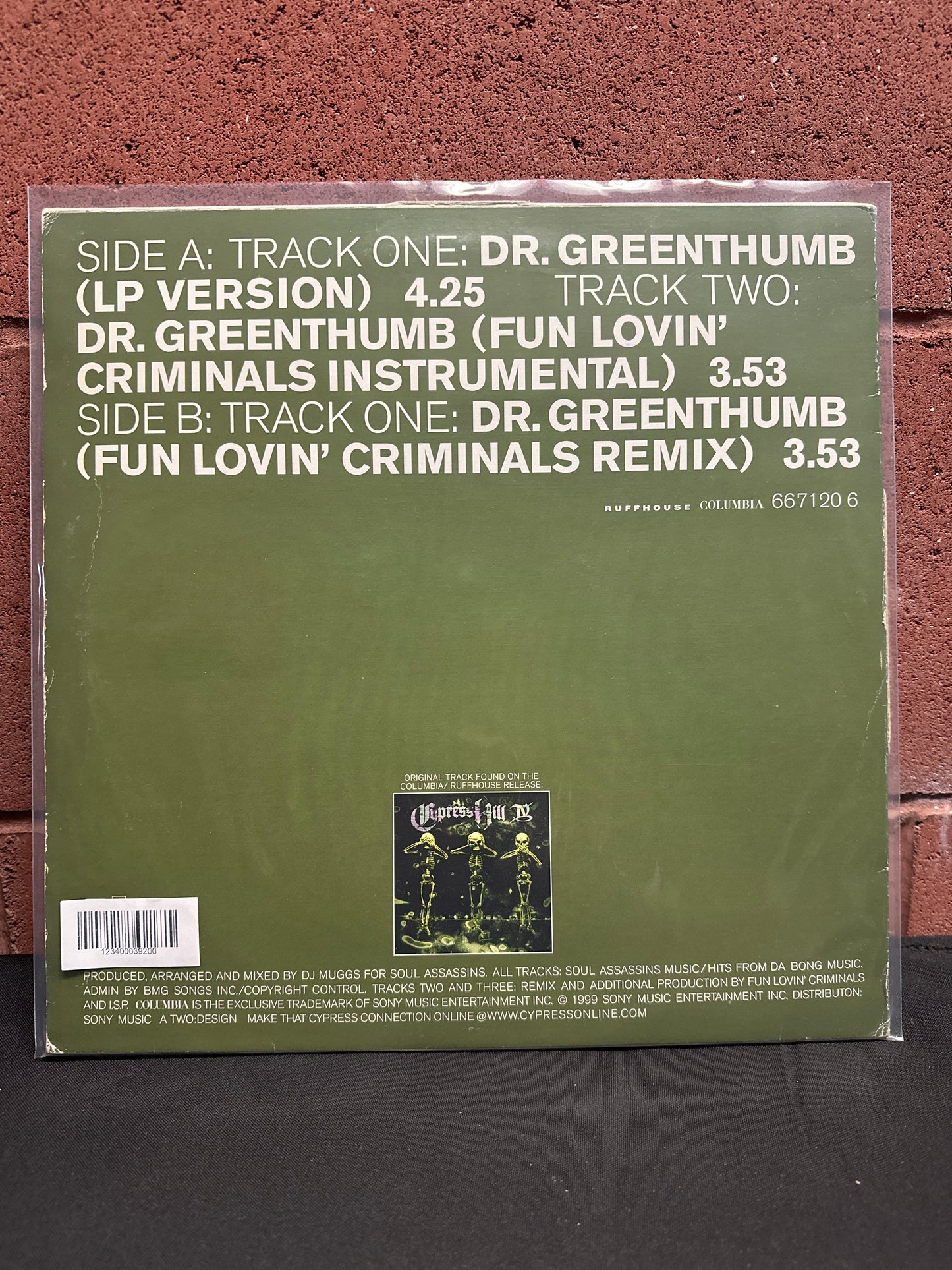 Used Vinyl:  Cypress Hill ”Dr. Greenthumb” 12" (Green Vinyl)