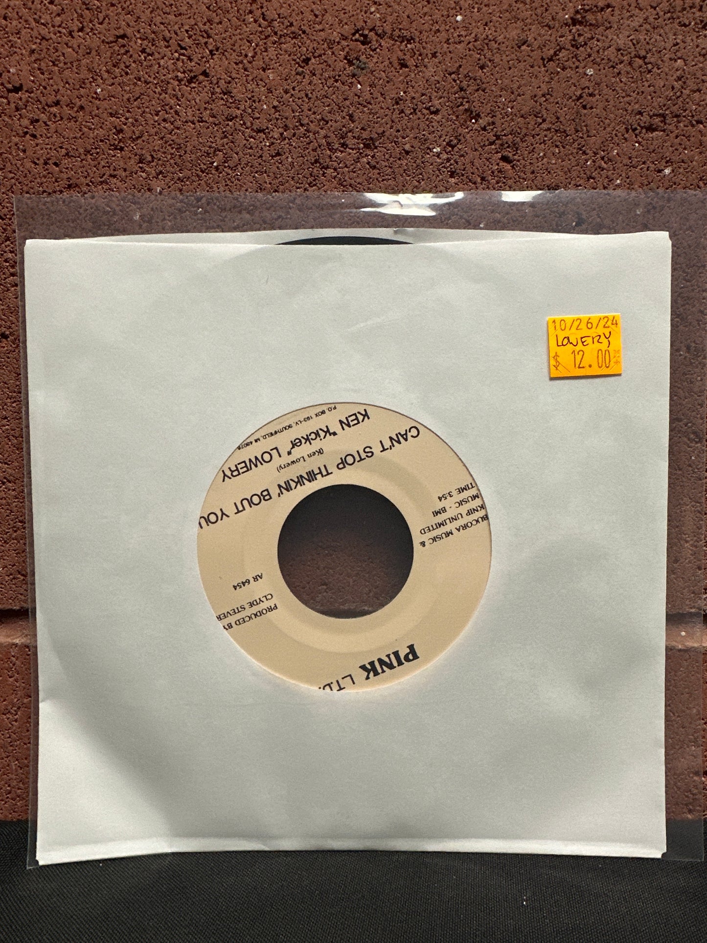 Used Vinyl:  Ken Lowery ”All Charged Up” 7"