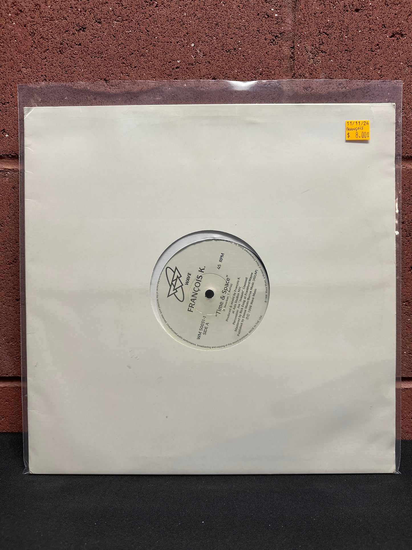 Used Vinyl:  Francois Kevorkian ”Time And Space” 12"