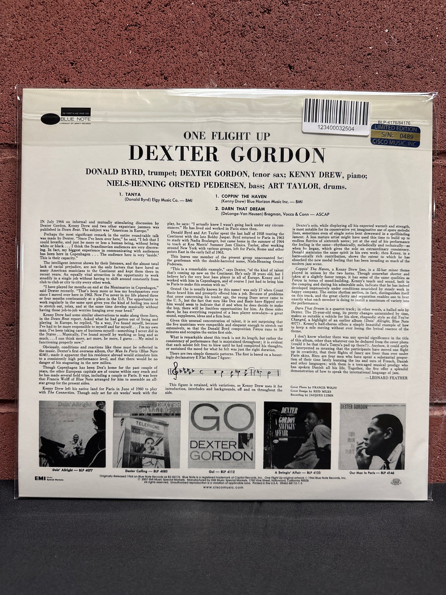 Used Vinyl:  Dexter Gordon ”One Flight Up” LP (180 gram)