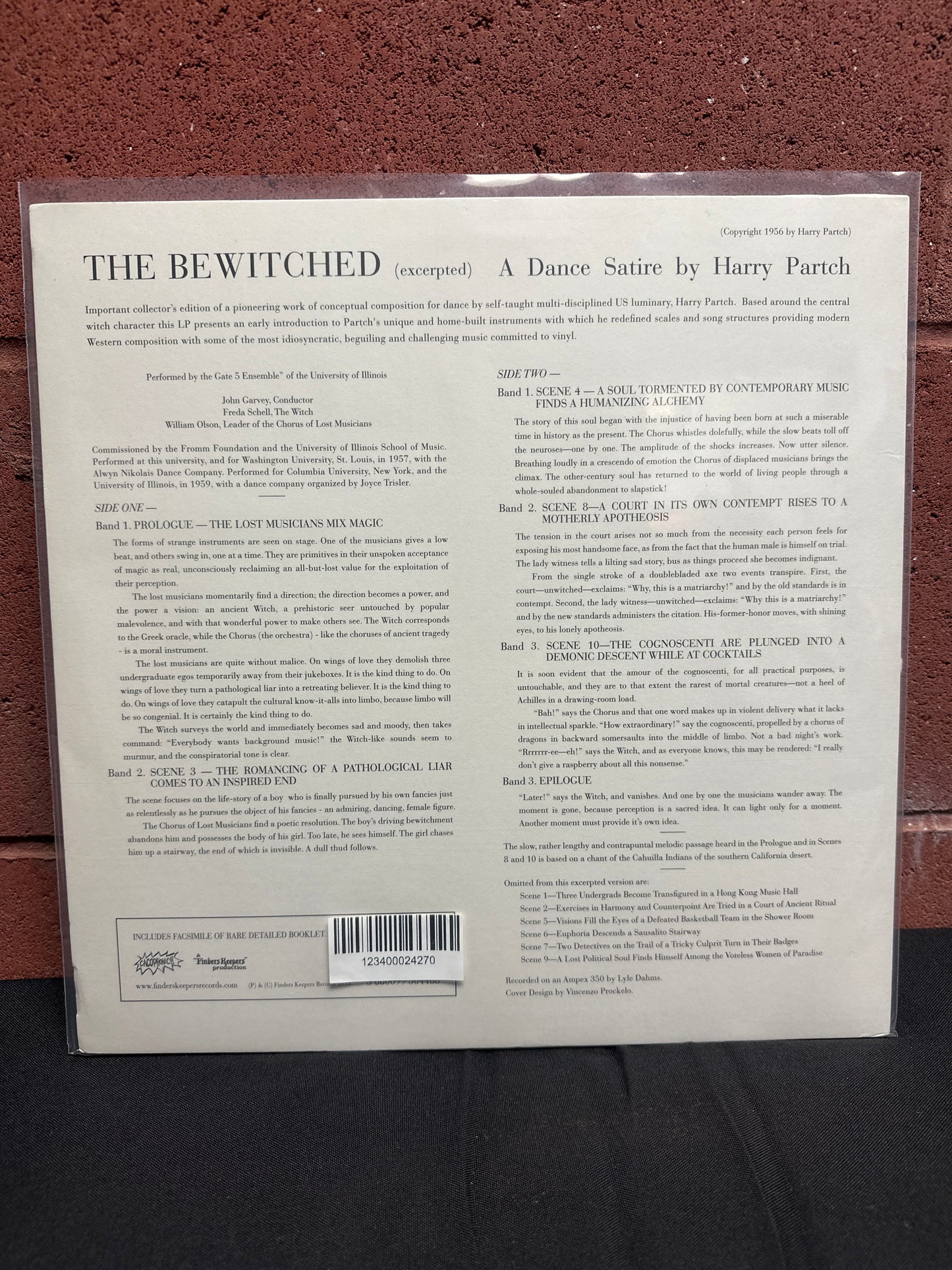 Used Vinyl:  Harry Partch ”The Bewitched (Excerpted) A Dance Satire” LP