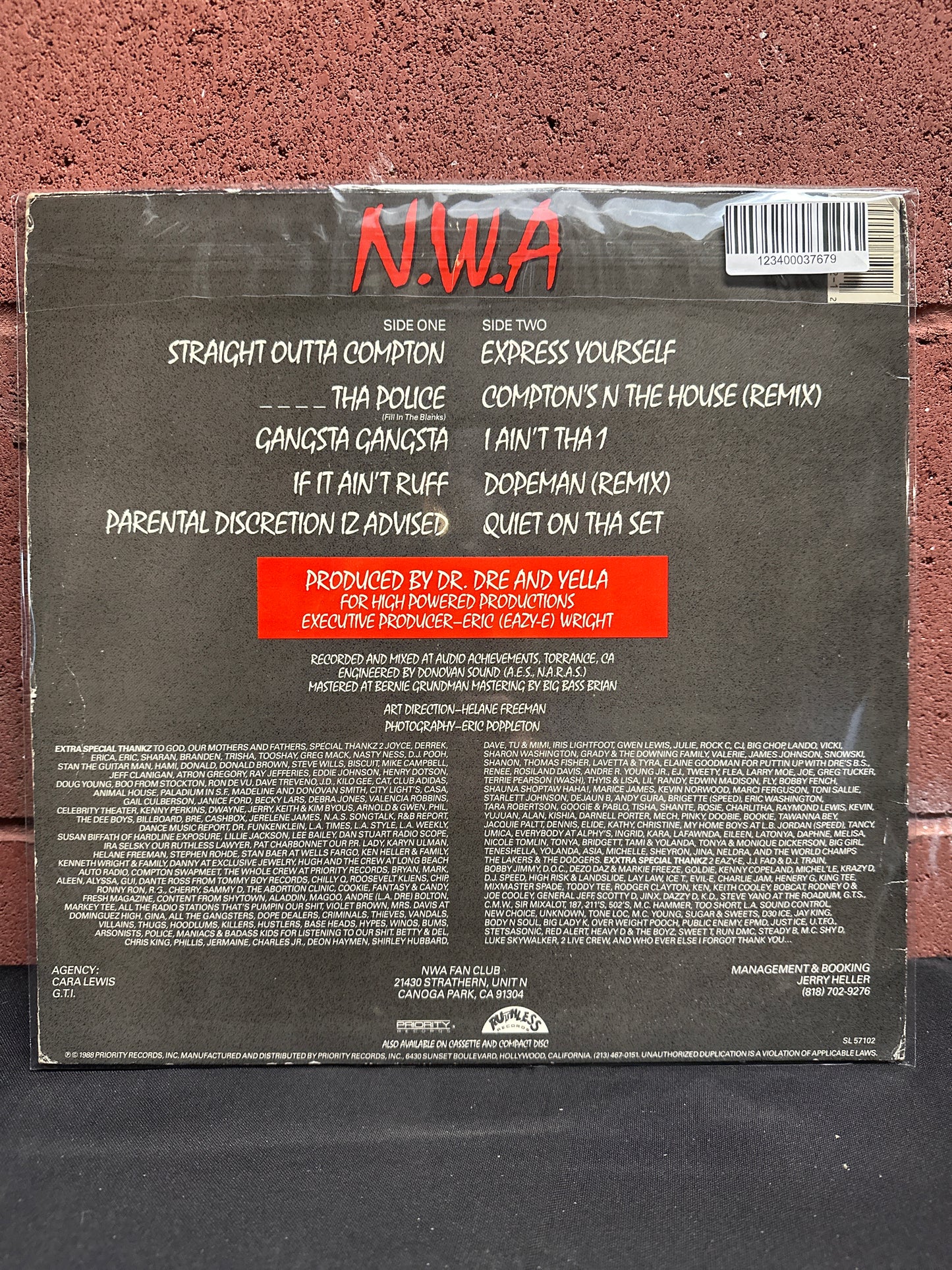 Used Vinyl:  N.W.A. ”Straight Outta Compton” LP