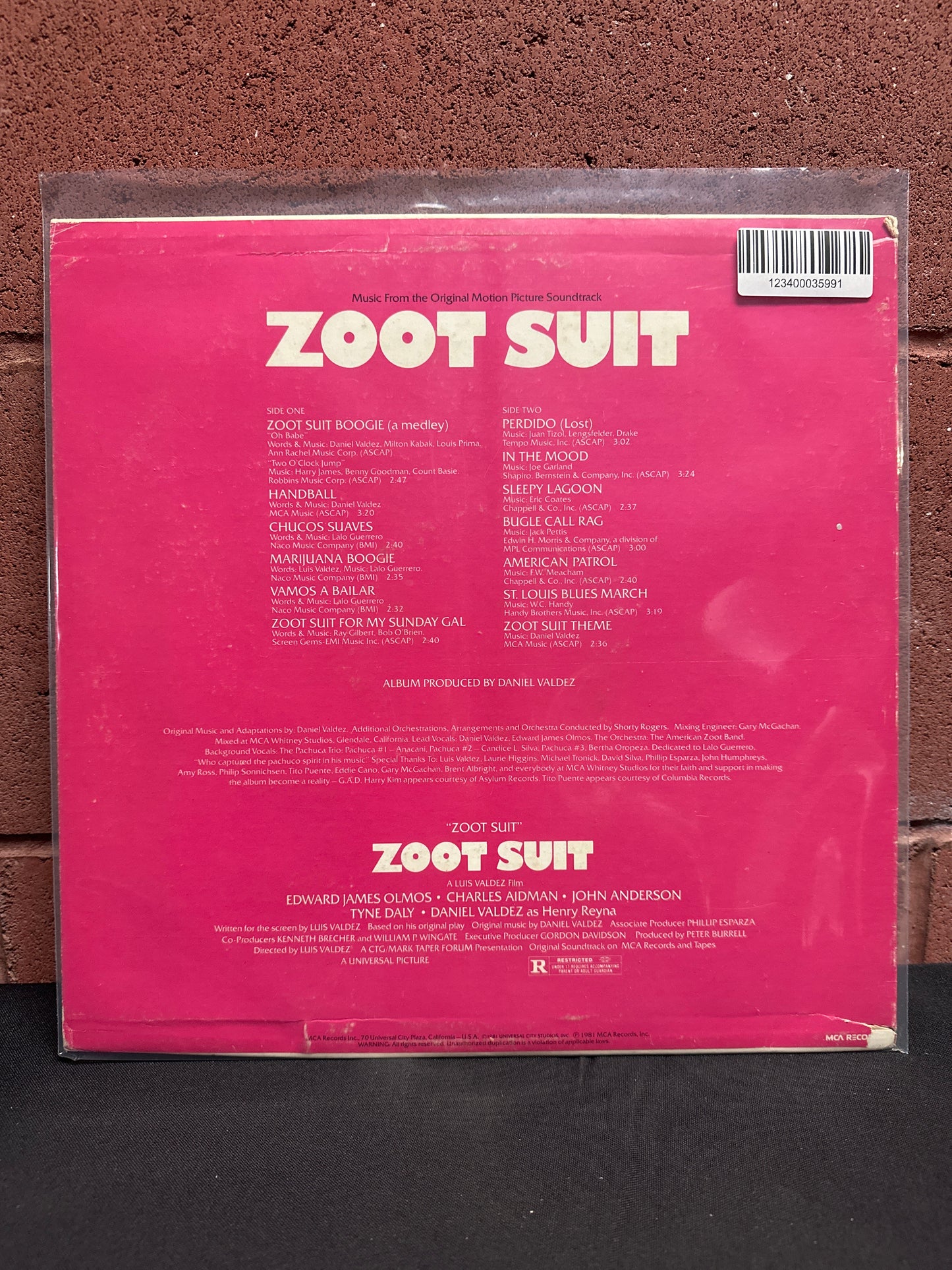 Used Vinyl:  Daniel Valdez ”Zoot Suit - Music From The Original Motion Picture Soundtrack” LP