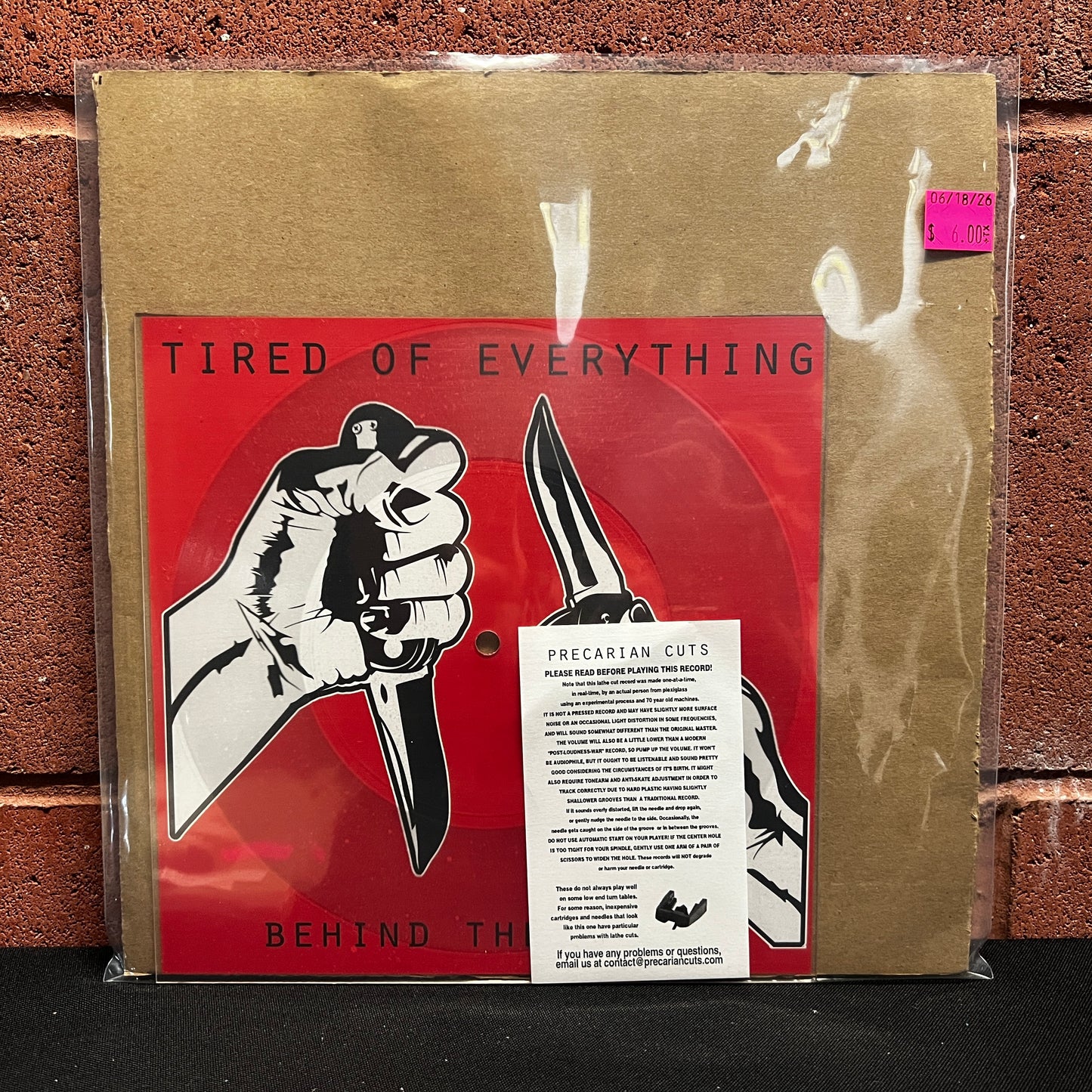 Used Vinyl: Tired Of Everything "Behind The Blade" 8" Lathe Cut