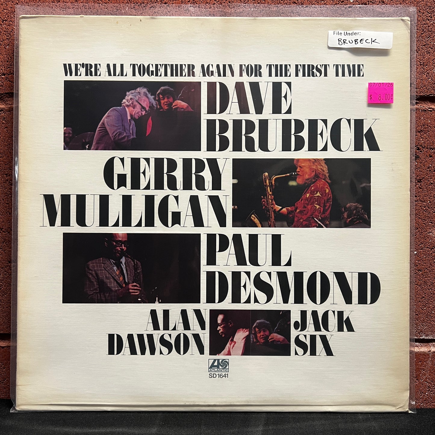 Used Vinyl: Dave Brubeck, Gerry Mulligan, Paul Desmond, Alan Dawson, Jack Six "We're All Together Again For The First Time" LP (1970's pressing)