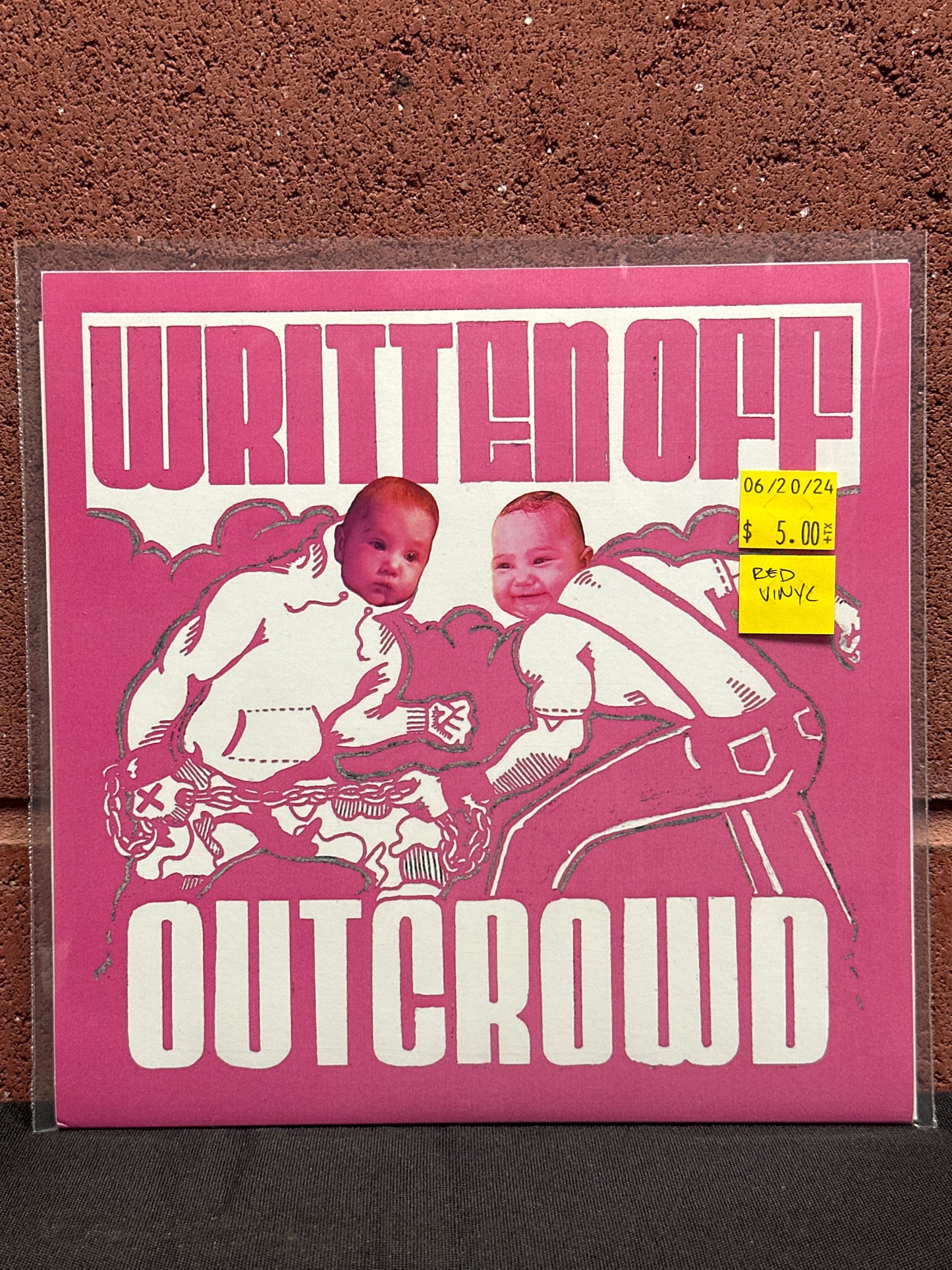 Used Vinyl:  Written Off / Out Crowd ”Out Crowd/Written Off Split” 7" (Red vinyl)