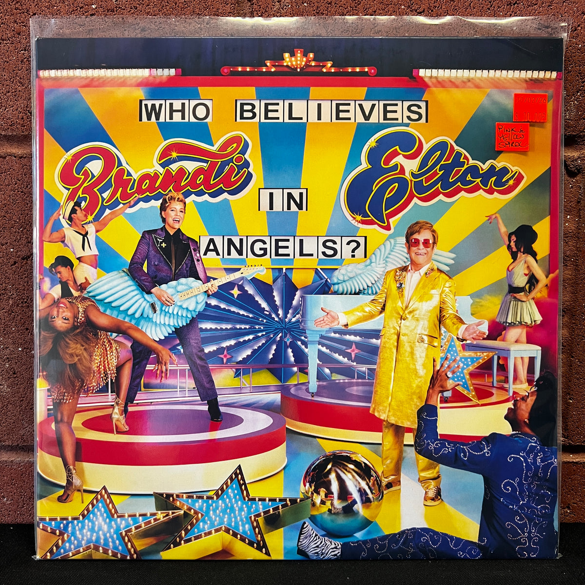 Used Vinyl: Elton John & Brandi Carlile ‎"Who Believes In Angels?" LP (2025 Press - Pink & Yellow Spiral Vinyl)