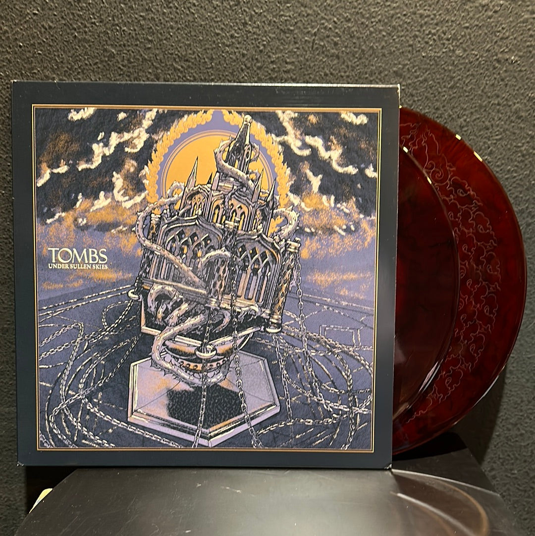 USED VINYL: Tombs "Under Sullen Skies" 2xLP (Red And Black Transparent Marbled Vinyl)