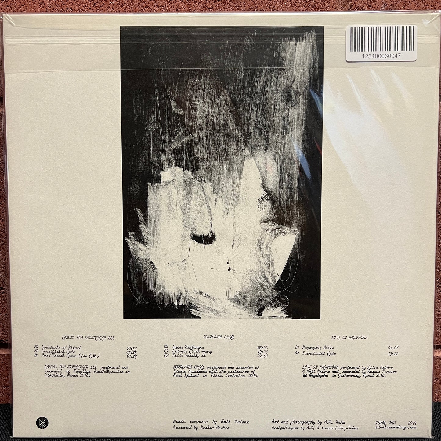 Used Vinyl: Kali Malone "The Sacrificial Code" 2xLP (Clear vinyl)