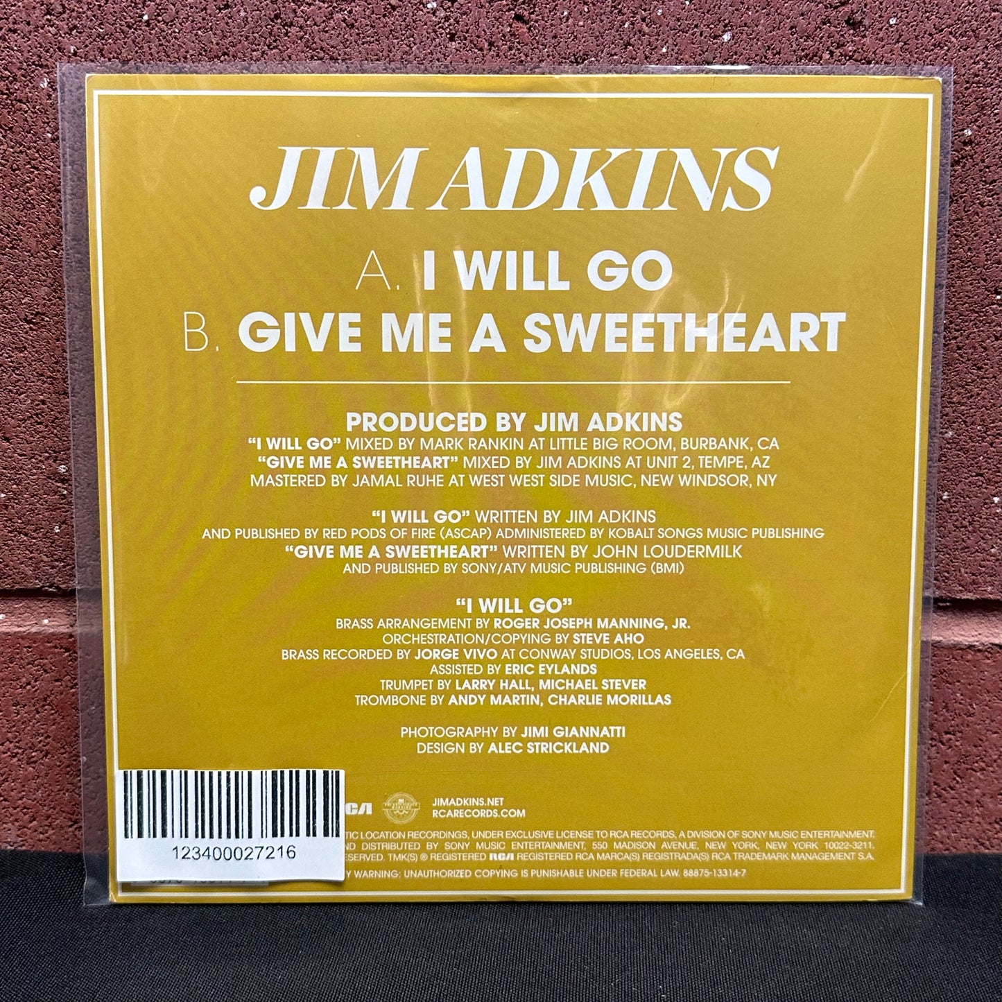 Used Vinyl:  Jim Adkins ”I Will Go” 7" (Yellow Vinyl)