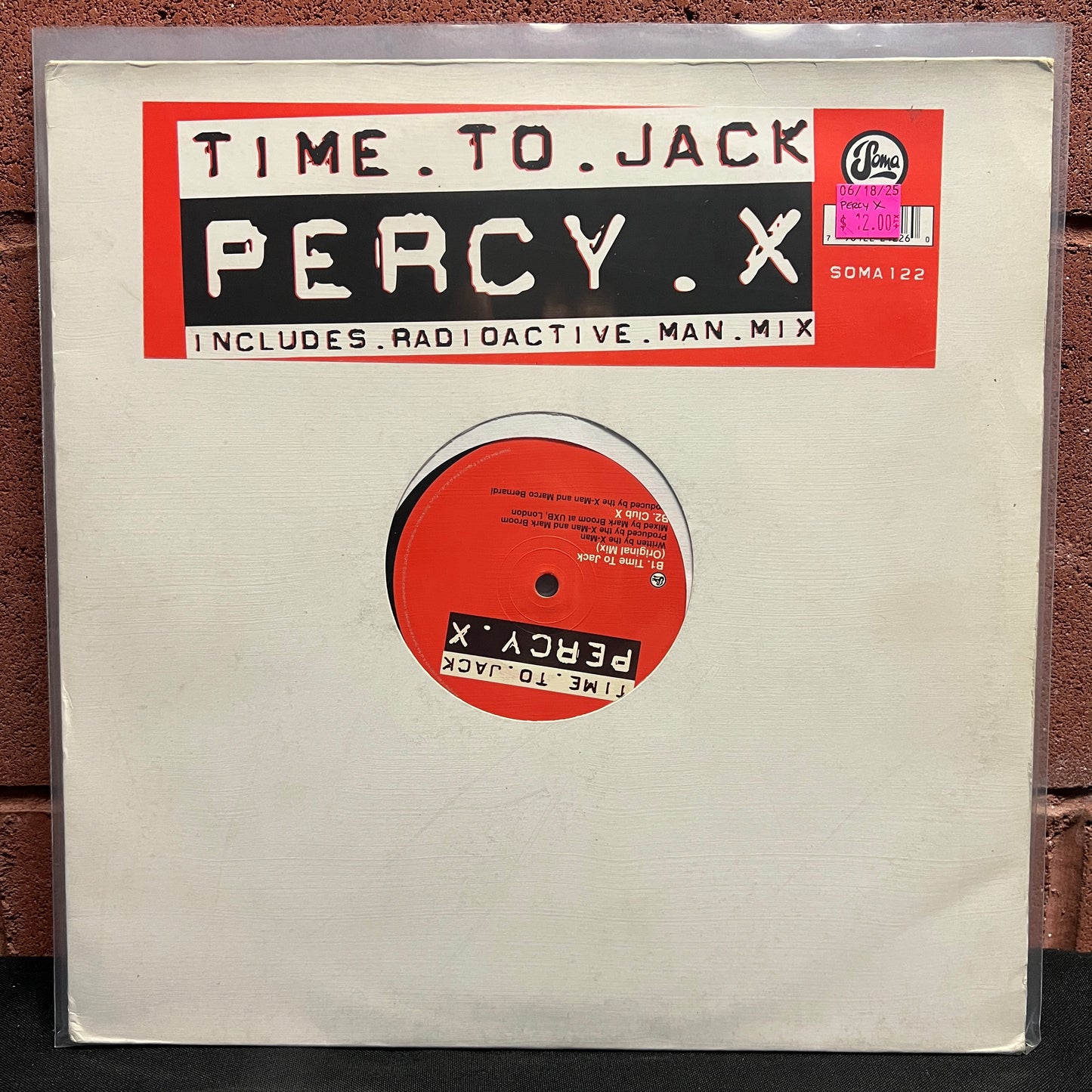 Used Vinyl: Percy X "Time To Jack" 12"