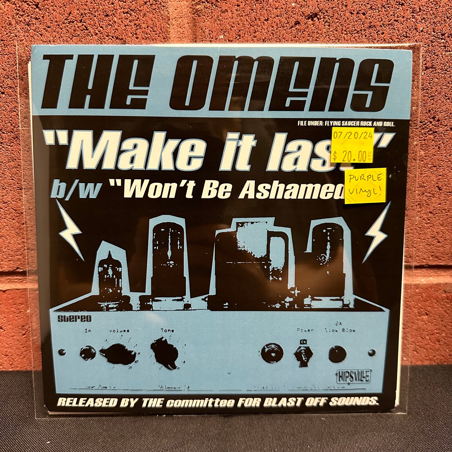 Used Vinyl:  The Omens ”Make It Last / Won't Be Ashamed” 7"