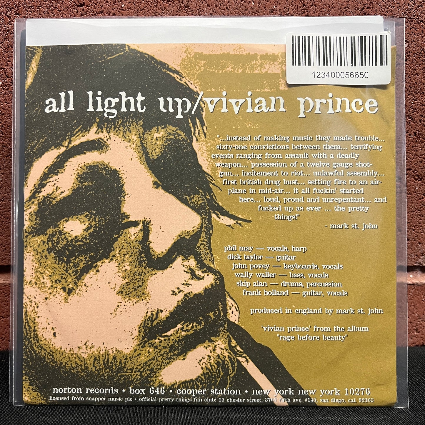 Used Vinyl: The Pretty Things "All Light Up" 7"