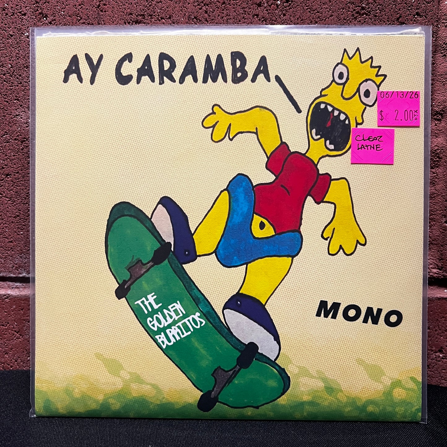 Used Vinyl: Golden Burritos "Quarantine/Ay Caramba" 7" (2020 Press - Clear Lathe Vinyl)