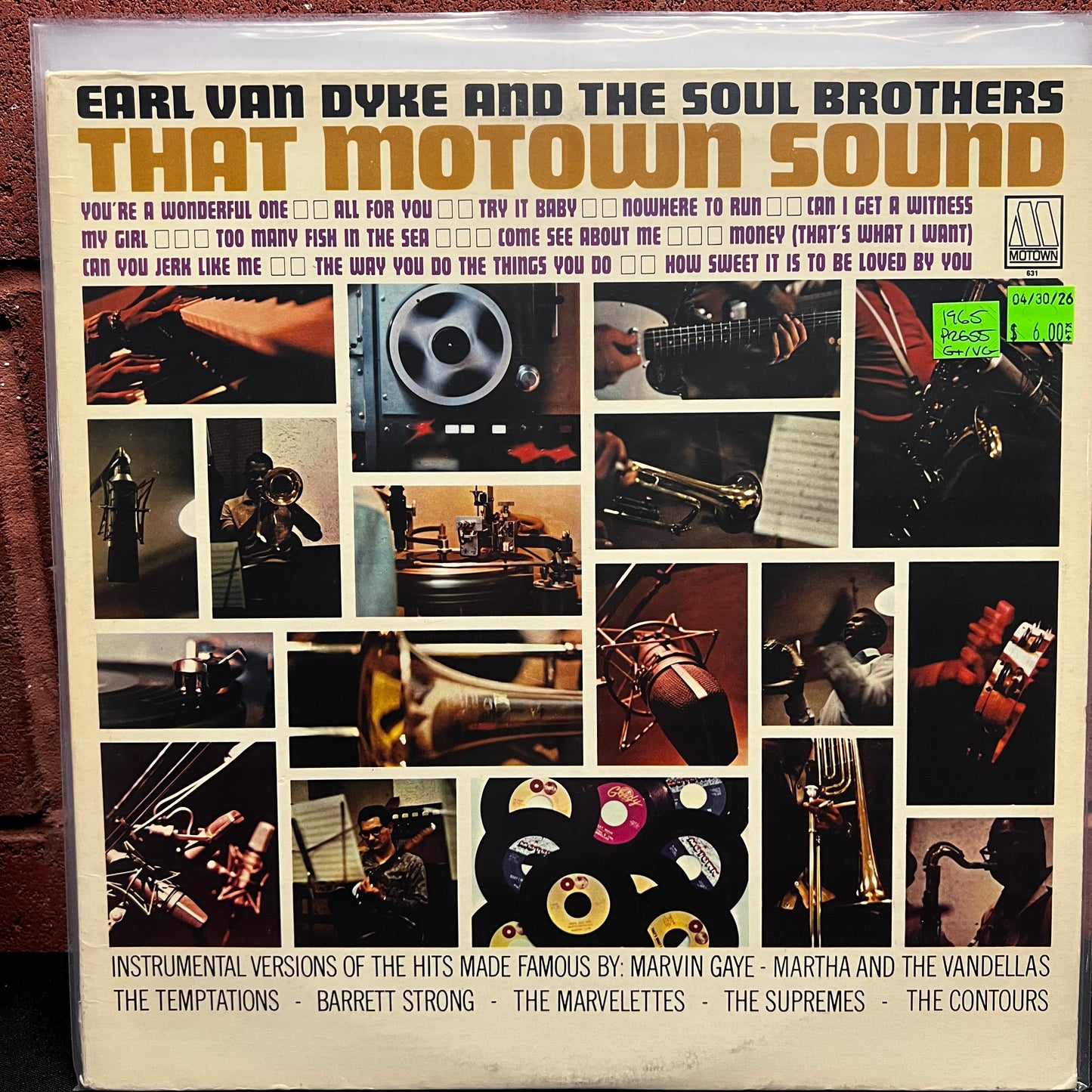 Used Vinyl: Earl Van Dyke & The Soul Brothers "That Motown Sound" LP (1965 Press)