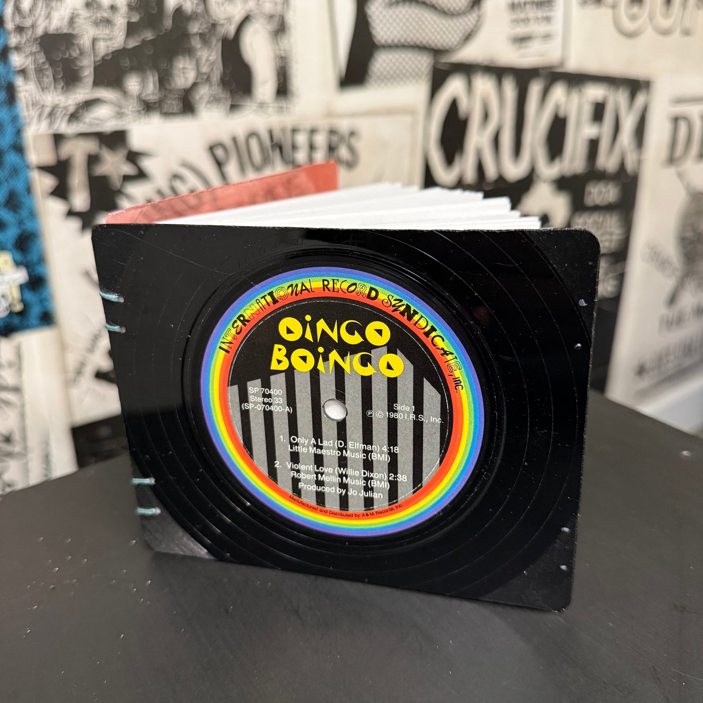 Oingo Boingo & Monkees Recycled Vinyl Mini-Journal