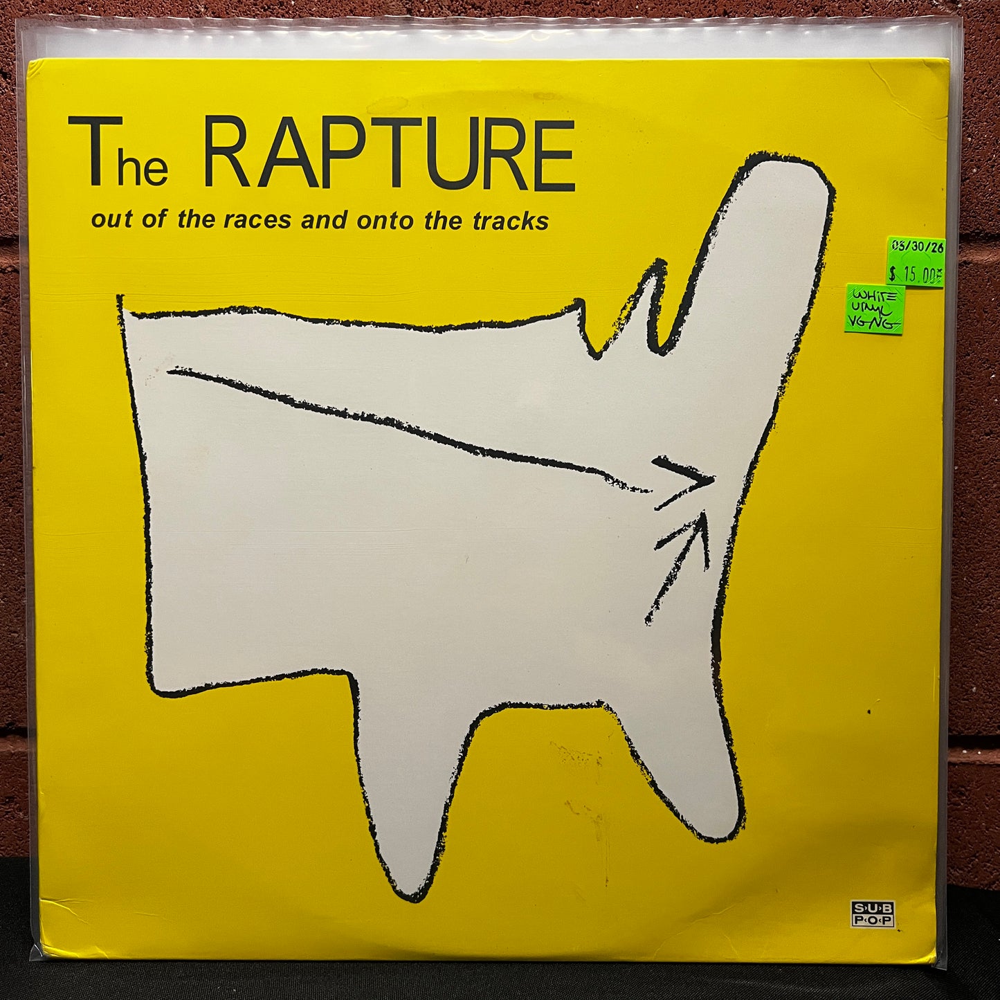 Used Vinyl: The Rapture "Out Of The Races And Onto The Tracks" 12" (White Vinyl)