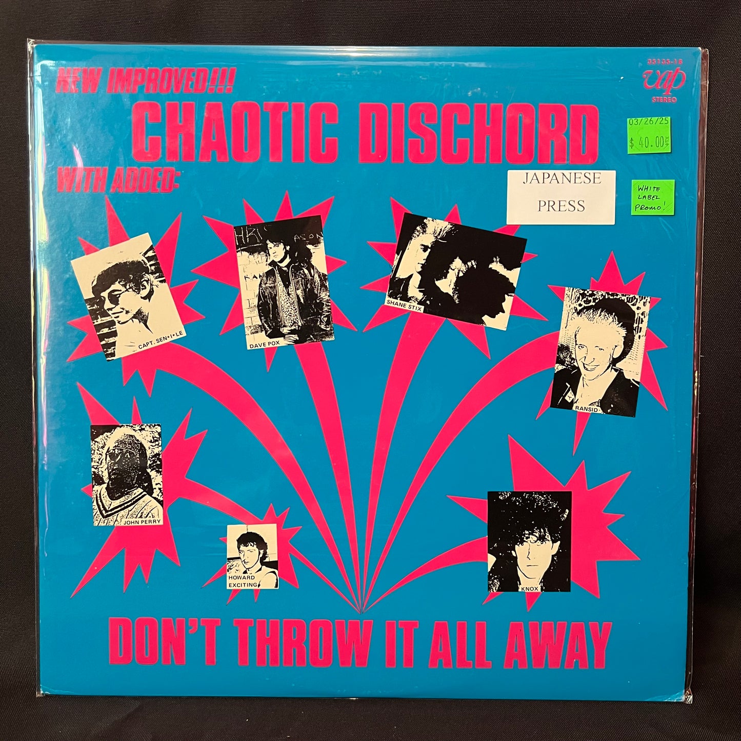 Used Vinyl: Chaotic Dischord "Don't Throw It All Away" LP (White Label Promo Japanese Press)