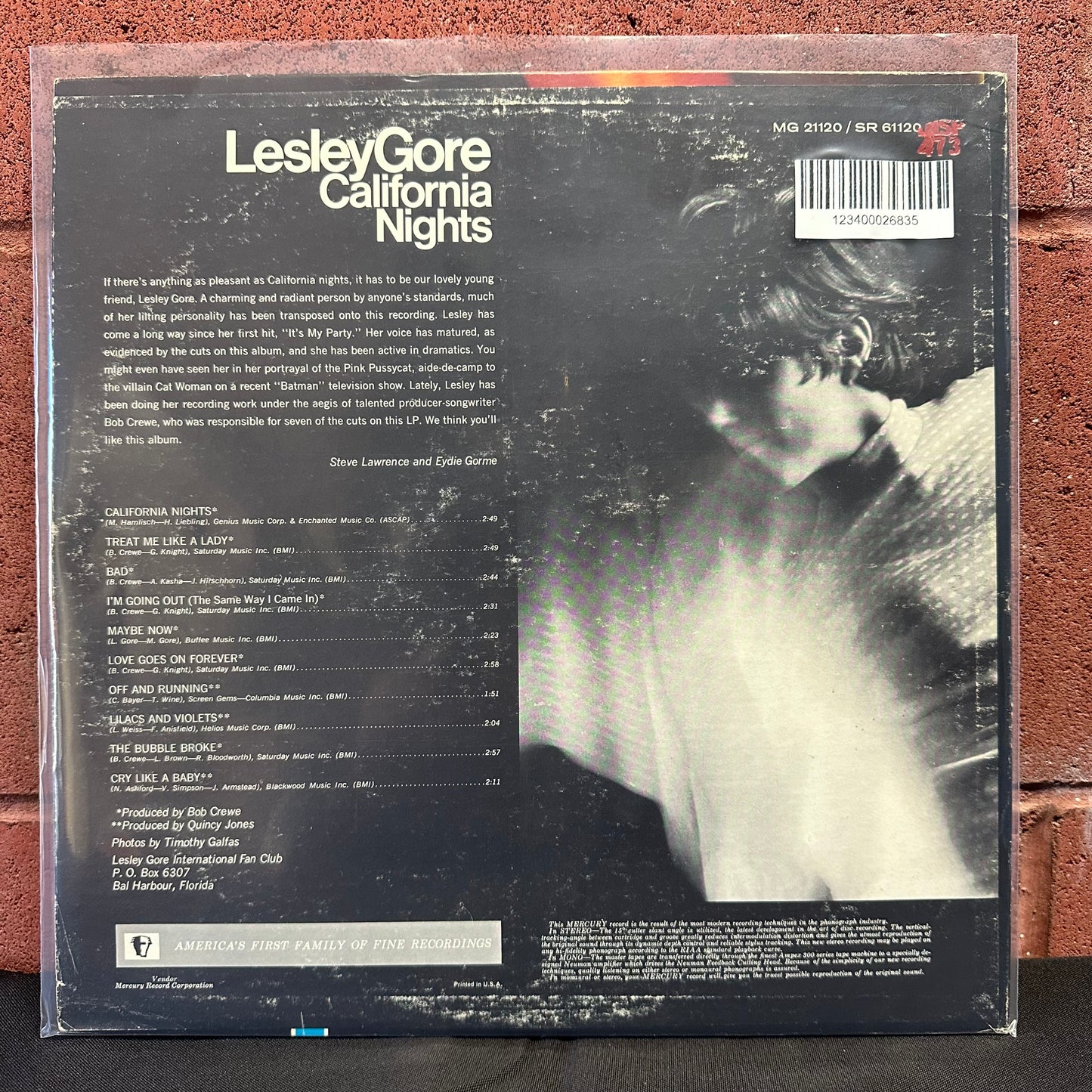 Used Vinyl:  Lesley Gore ”California Nights” LP