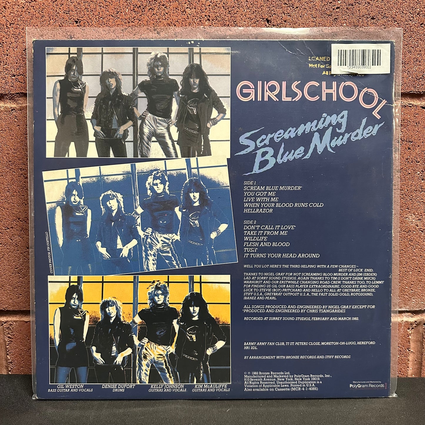 Used Vinyl: Girlschool "Screaming Blue Murder" LP