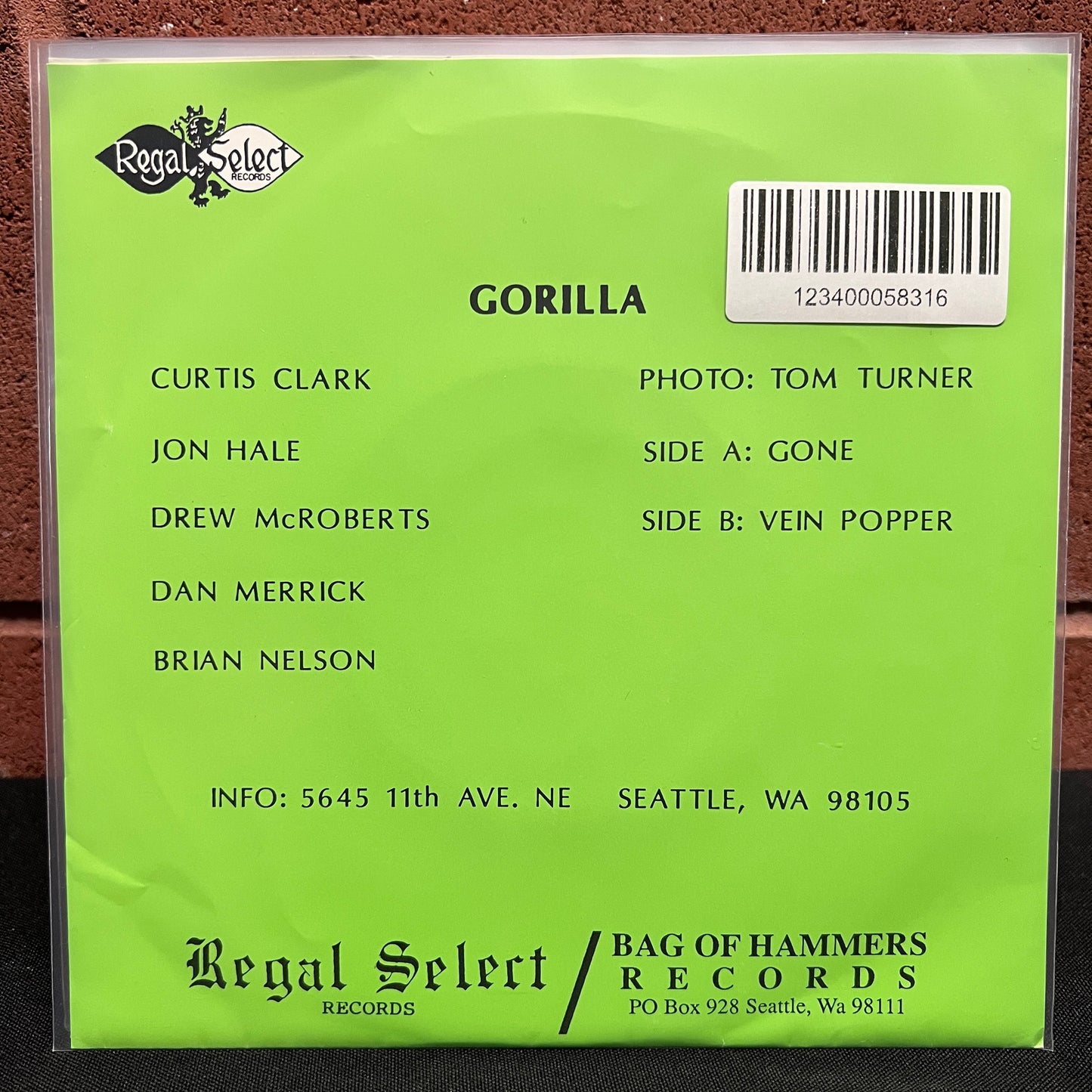 Used Vinyl: Gorilla "Gone / Vein Popper" 7"