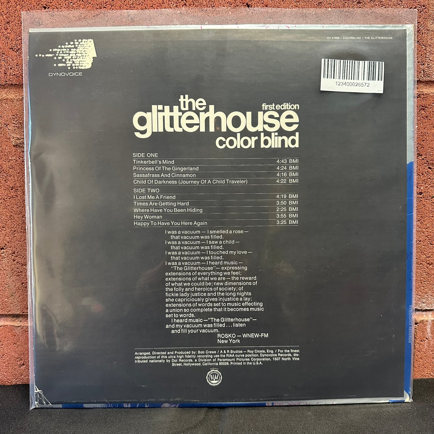 Used Vinyl:  The Glitterhouse ”Color Blind” LP