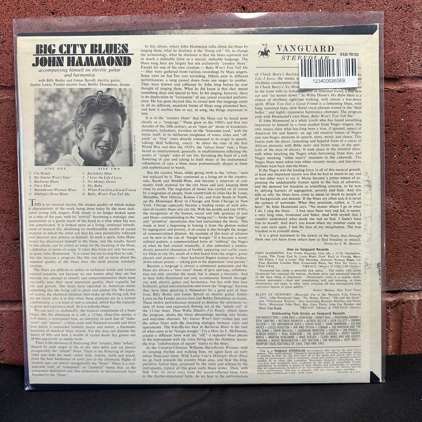 Used Vinyl:  John Paul Hammond ”Big City Blues” LP