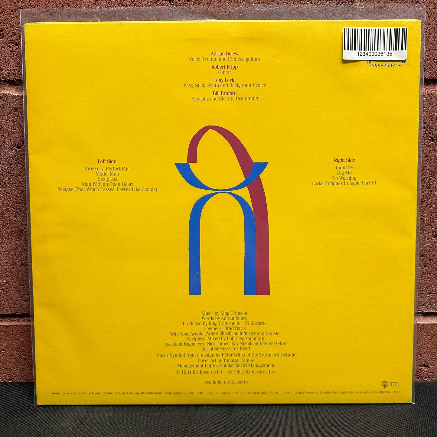 Used Vinyl:  King Crimson ”Three Of A Perfect Pair” LP