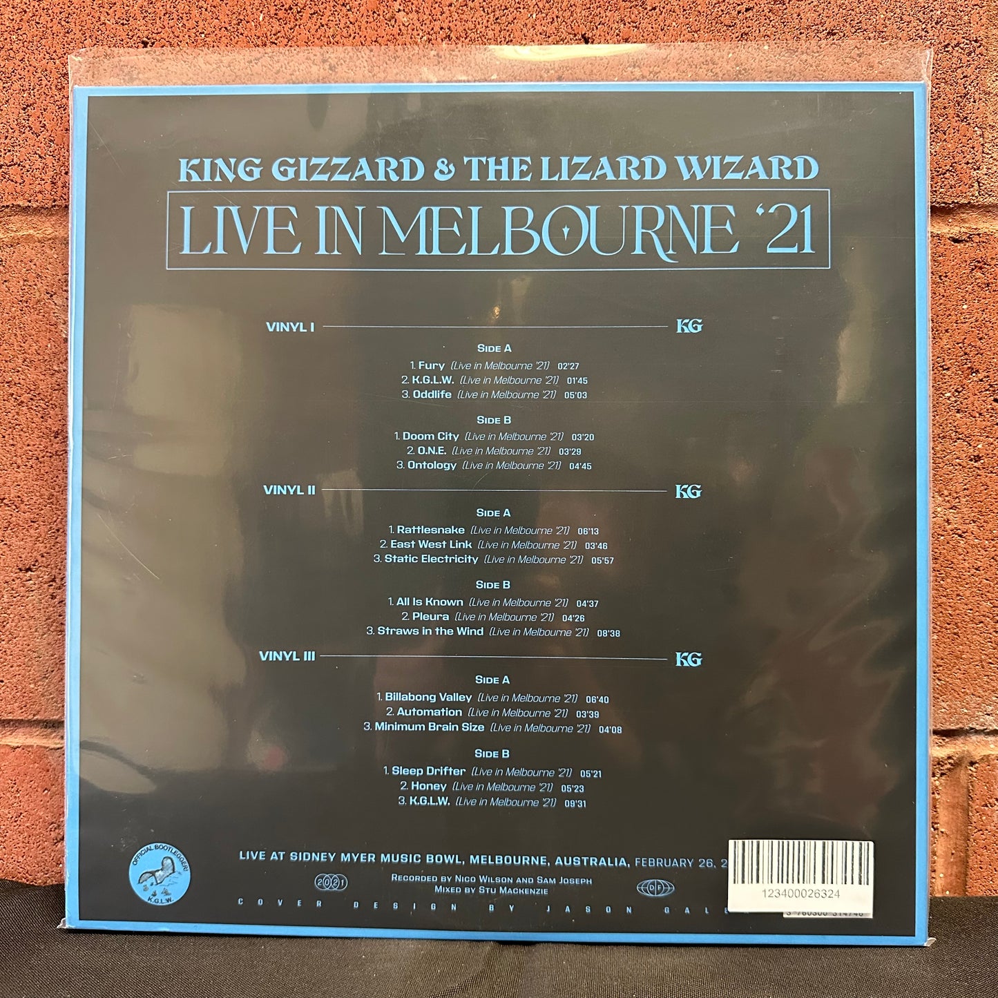 Used Vinyl:  King Gizzard And The Lizard Wizard ”Live In Melbourne '21 (Live At Sidney Myer Music Bowl)” 3xLP (Clear vinyl)