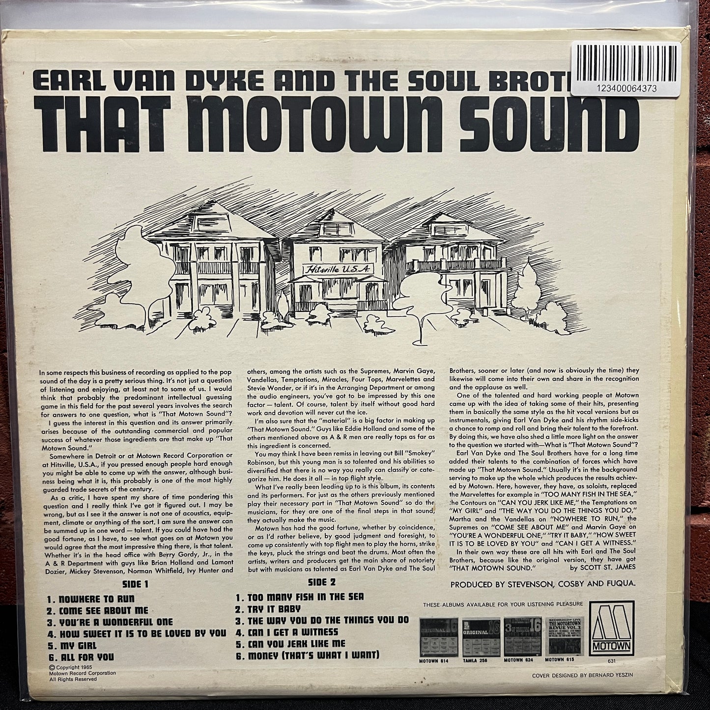 Used Vinyl: Earl Van Dyke & The Soul Brothers "That Motown Sound" LP (1965 Press)