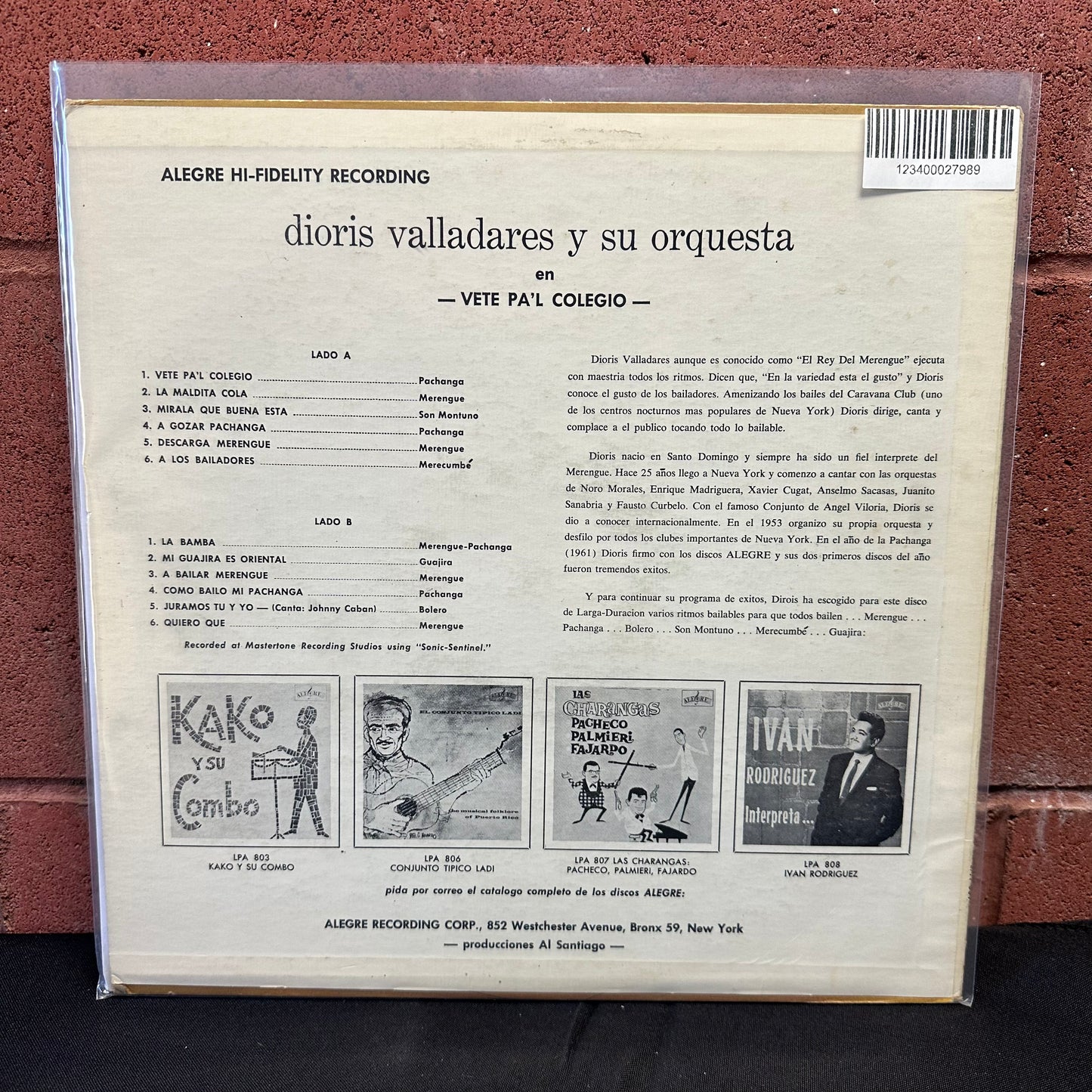 Used Vinyl:  Dioris Valladares ”Vete Pa'l Colegio” LP