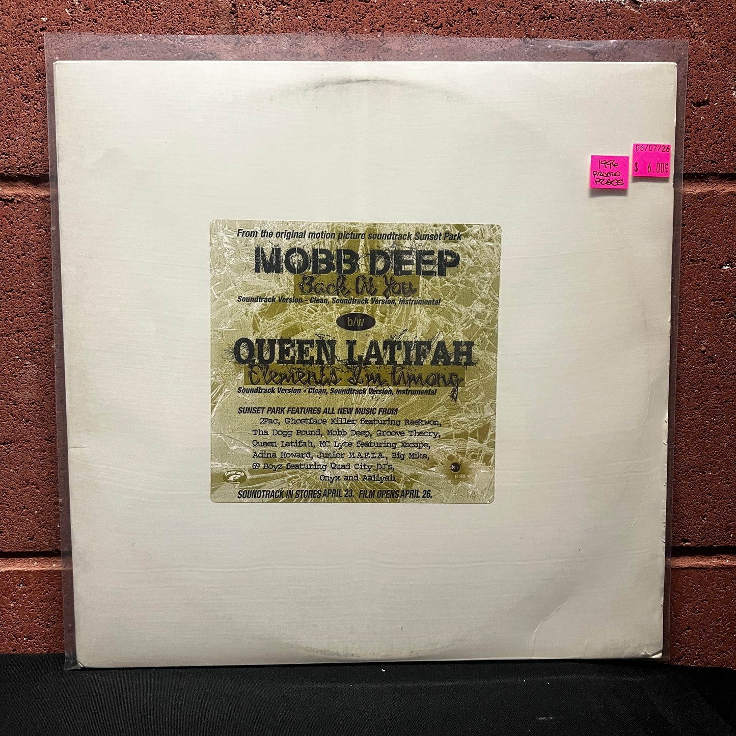 Used Vinyl: Mobb Deep / Queen Latifah "Back At You / Elements I'm Among" 12" (1996 Promo Press)