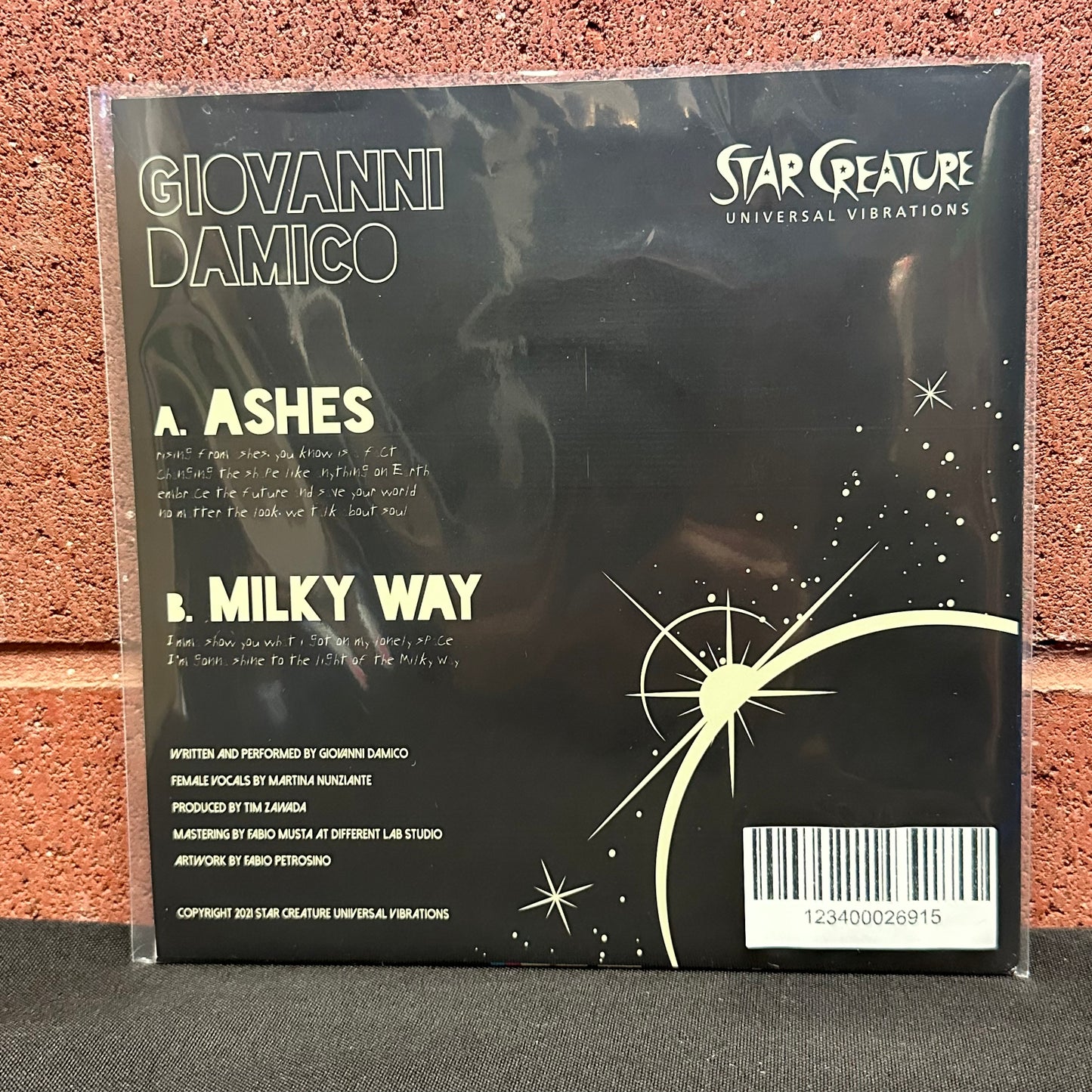 Used Vinyl:  Giovanni Damico ”Ashes” 7" (Test pressing)