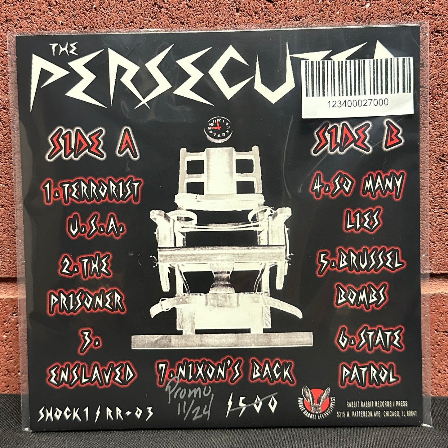 Used Vinyl:  The Persecuted ”S/T” 7" (Blue and white marbled vinyl)