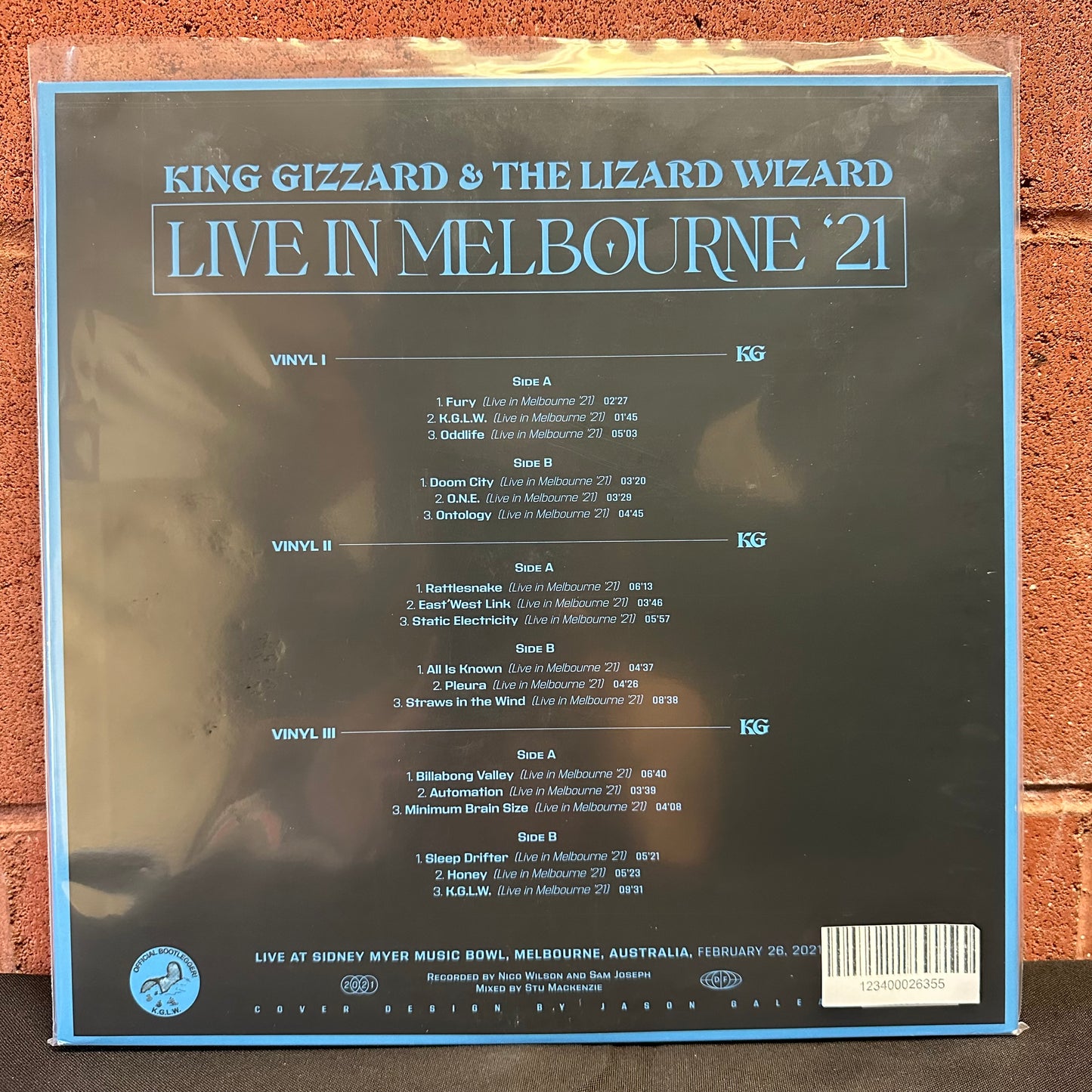 Used Vinyl:  King Gizzard And The Lizard Wizard ”Live In Melbourne '21 (Live At Sidney Myer Music Bowl)” 3xLP (Clear vinyl)