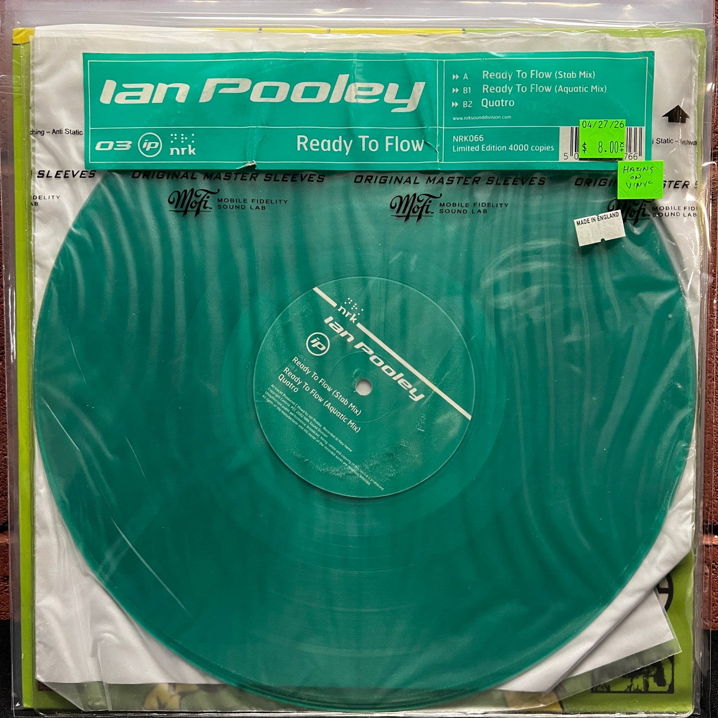 Used Vinyl: Ian Pooley ‎"Ready to Flow" 12" Single (Green vinyl)