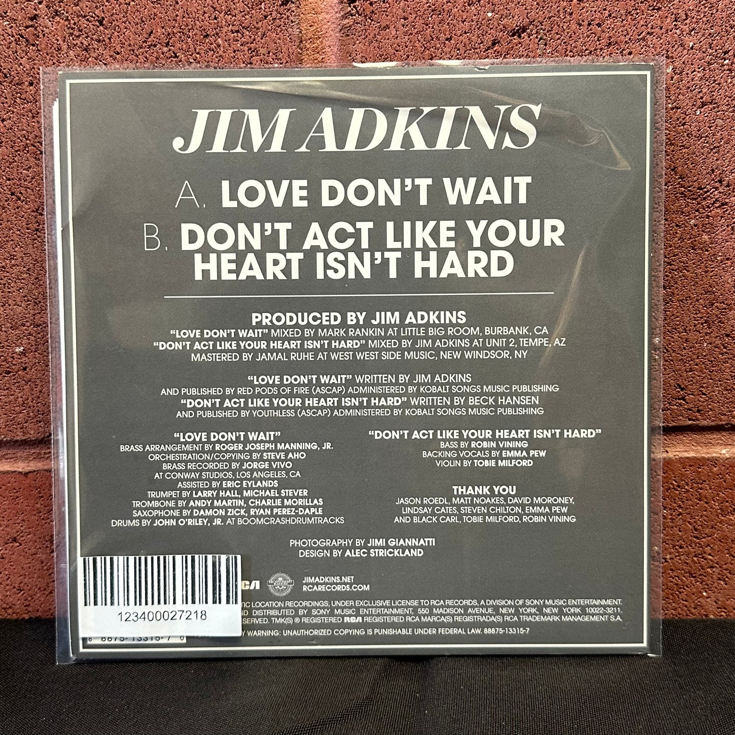 Used Vinyl:  Jim Adkins ”Love Don't Wait” 7" (Grey Vinyl)