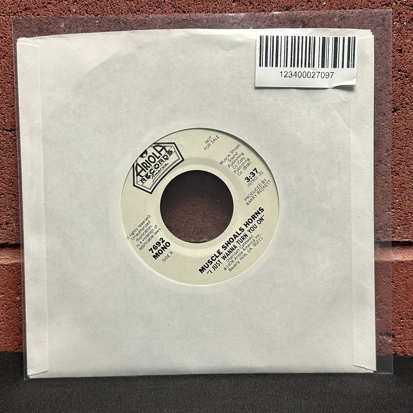 Used Vinyl:  Muscle Shoals Horns ”I Just Wanna Turn You On” 7" (Promo)