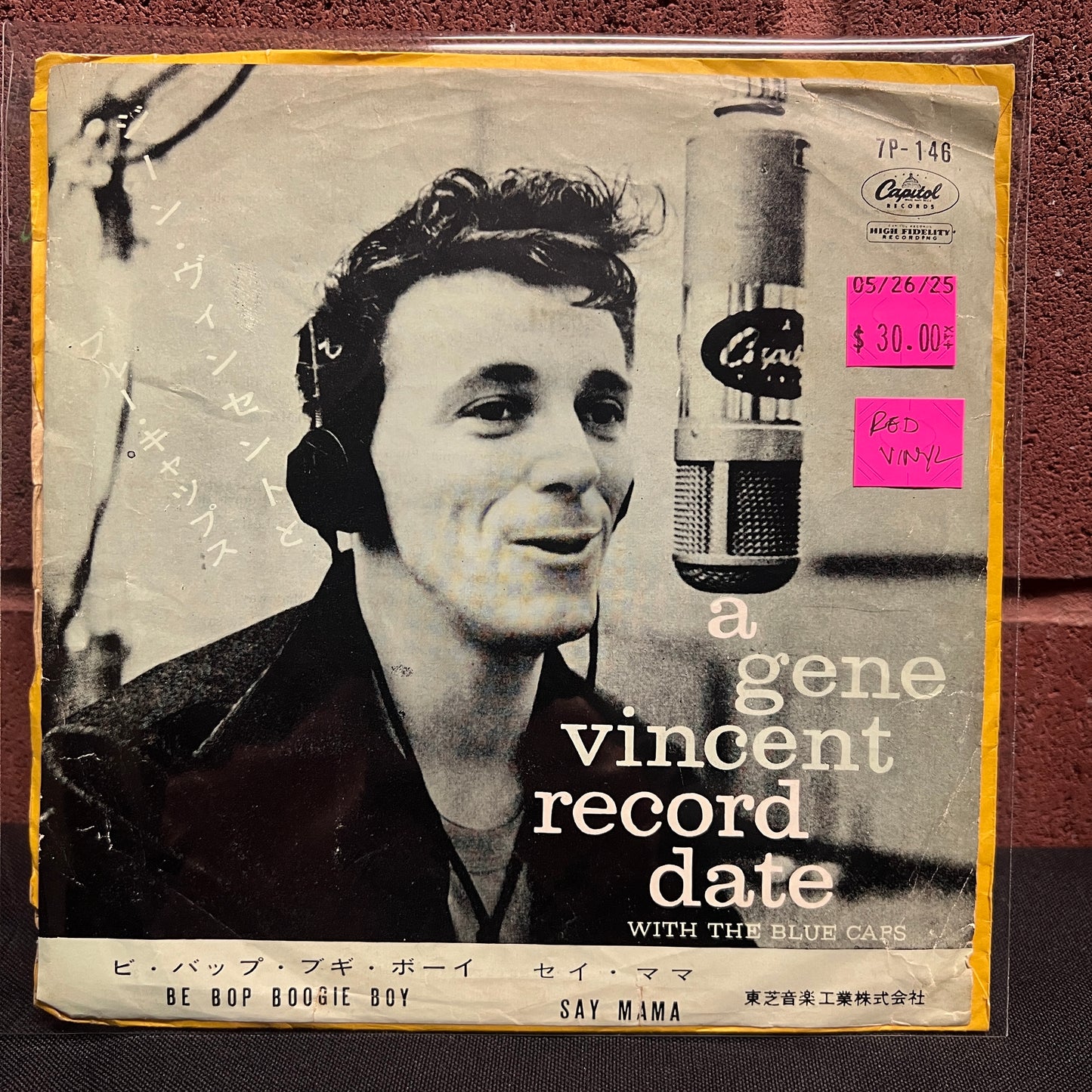 Used Vinyl: Gene Vincent "Say Mama/Be Bop Boogie Boy" 7" (Red Vinyl Japanese Press)