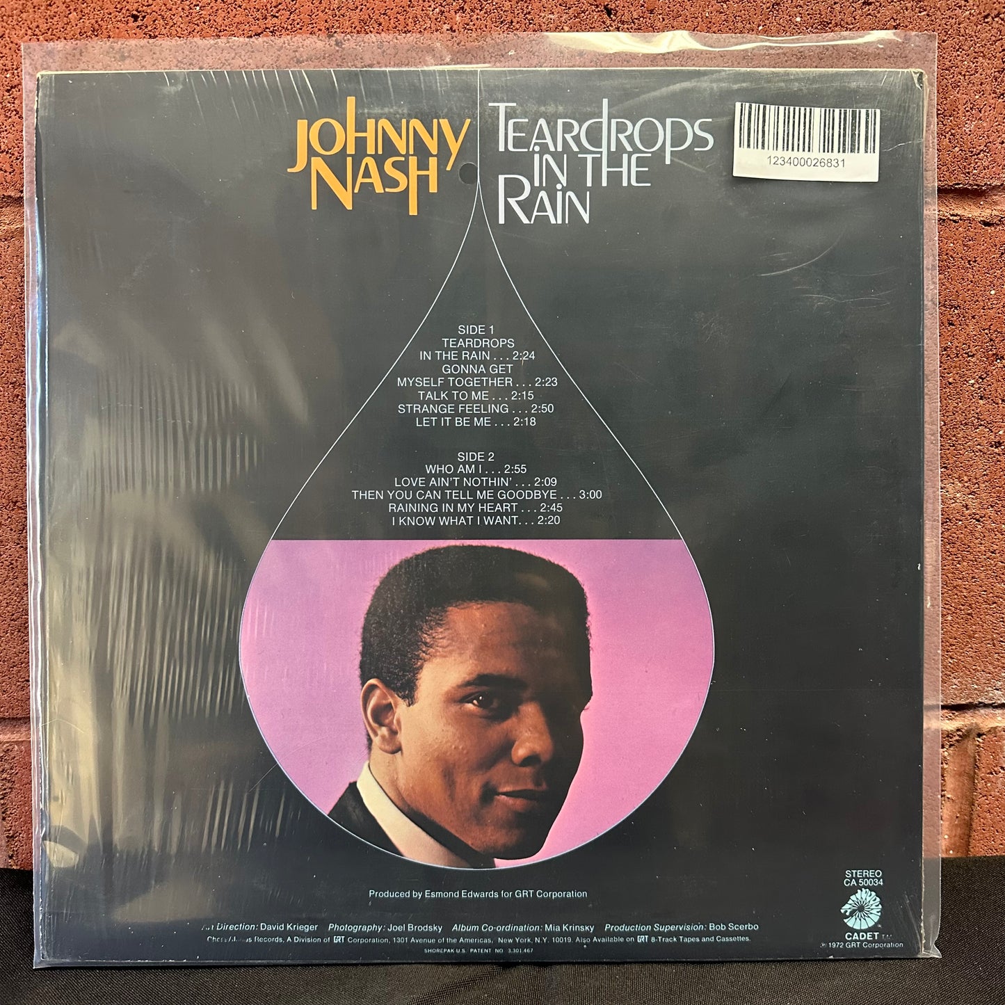 Used Vinyl:  Johnny Nash ”Teardrops In The Rain” LP